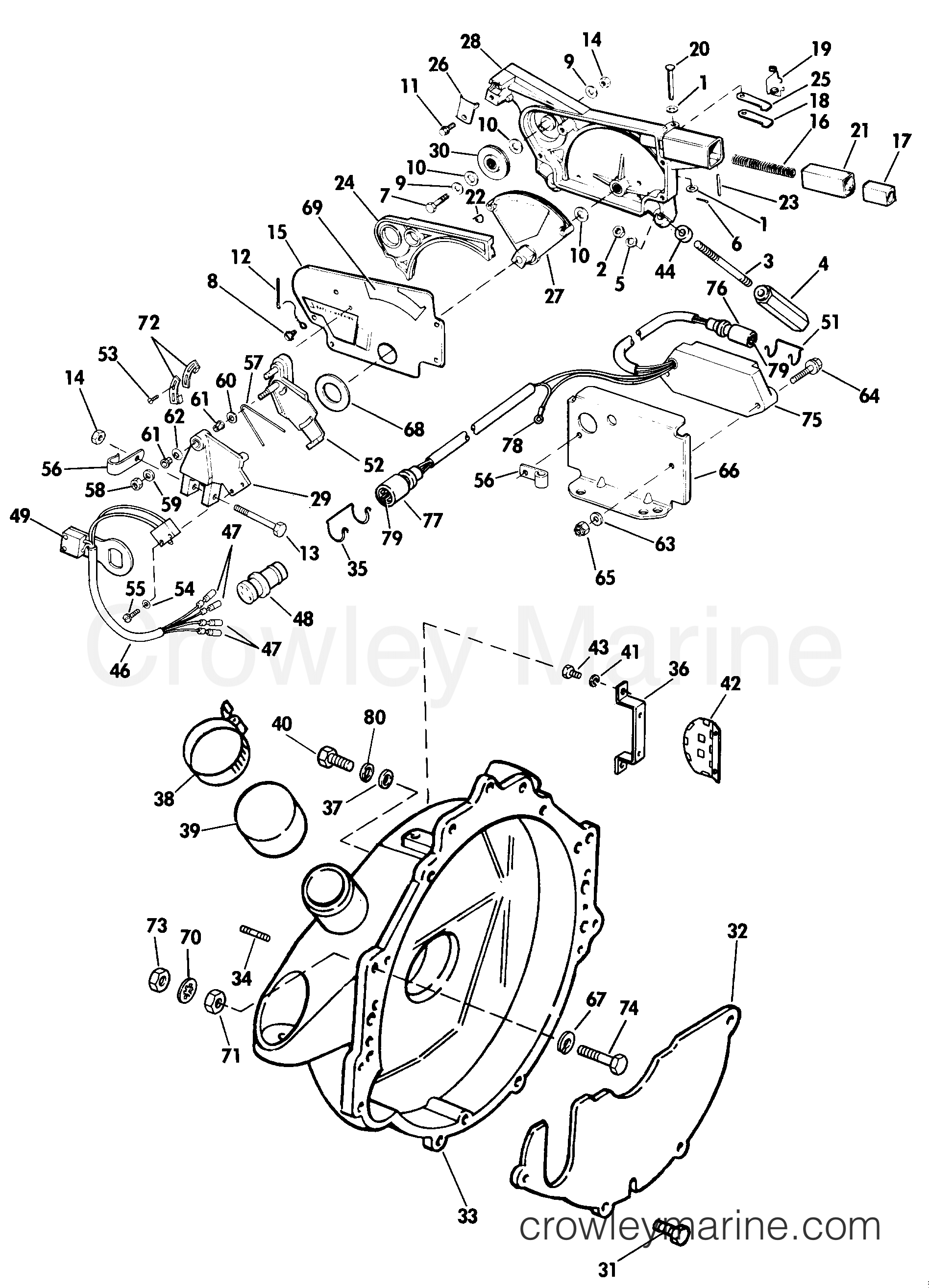 1985 Stern Drive 3 - 302STHRCOM - ADAPTER HOUSING AND SHIFT ASSEMBLY