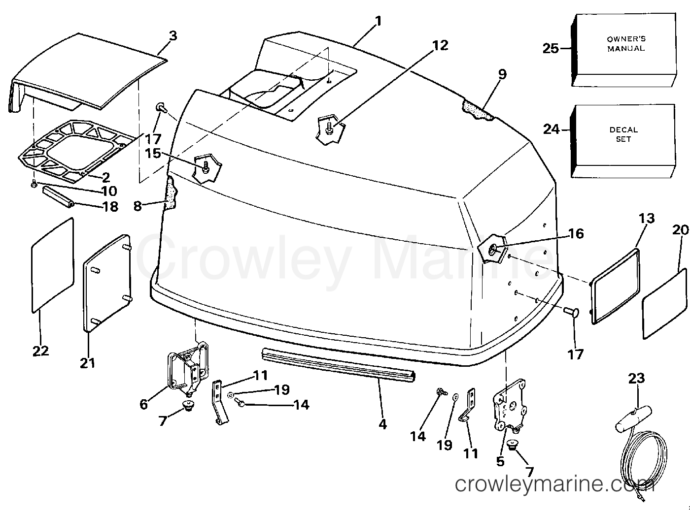1986 Outboard 140 - J140TXCDC - ENGINE COVER - JOHNSON