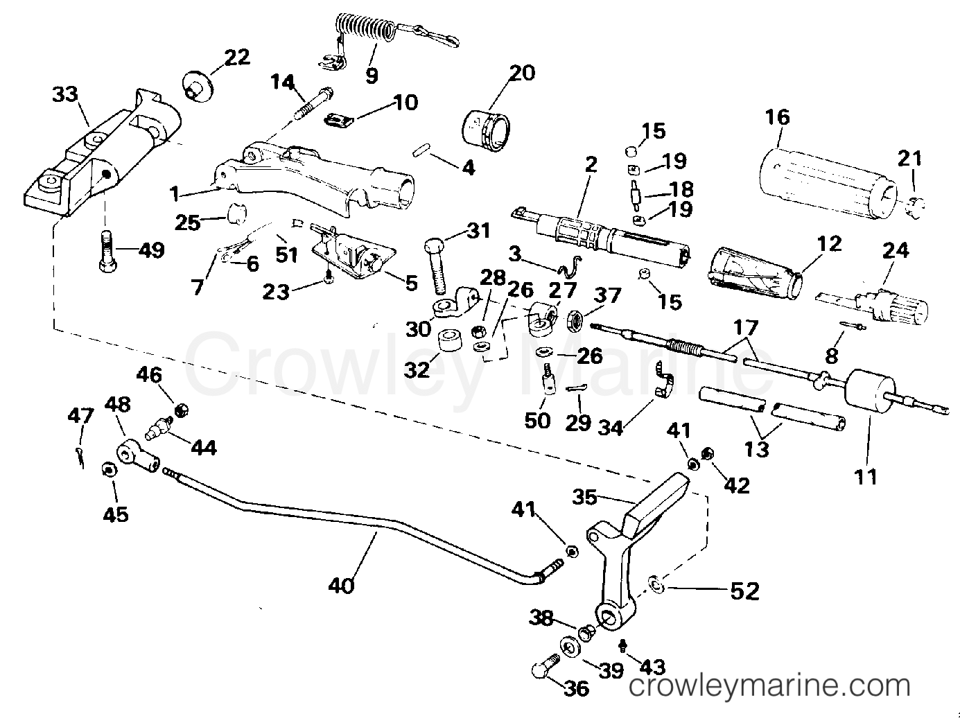 1991 Outboard 30 - J30TEEIC - STEERING AND SHIFT HANDLE