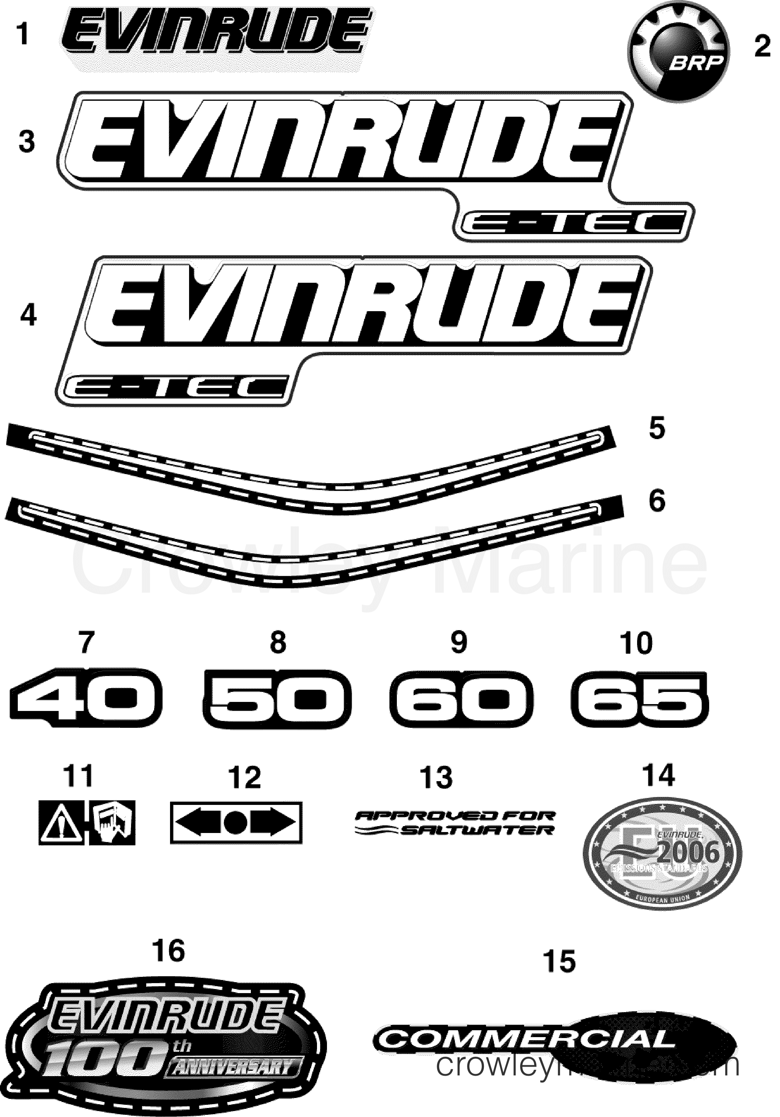 2009 Outboard 50 - E50DSLSEC - DECALS