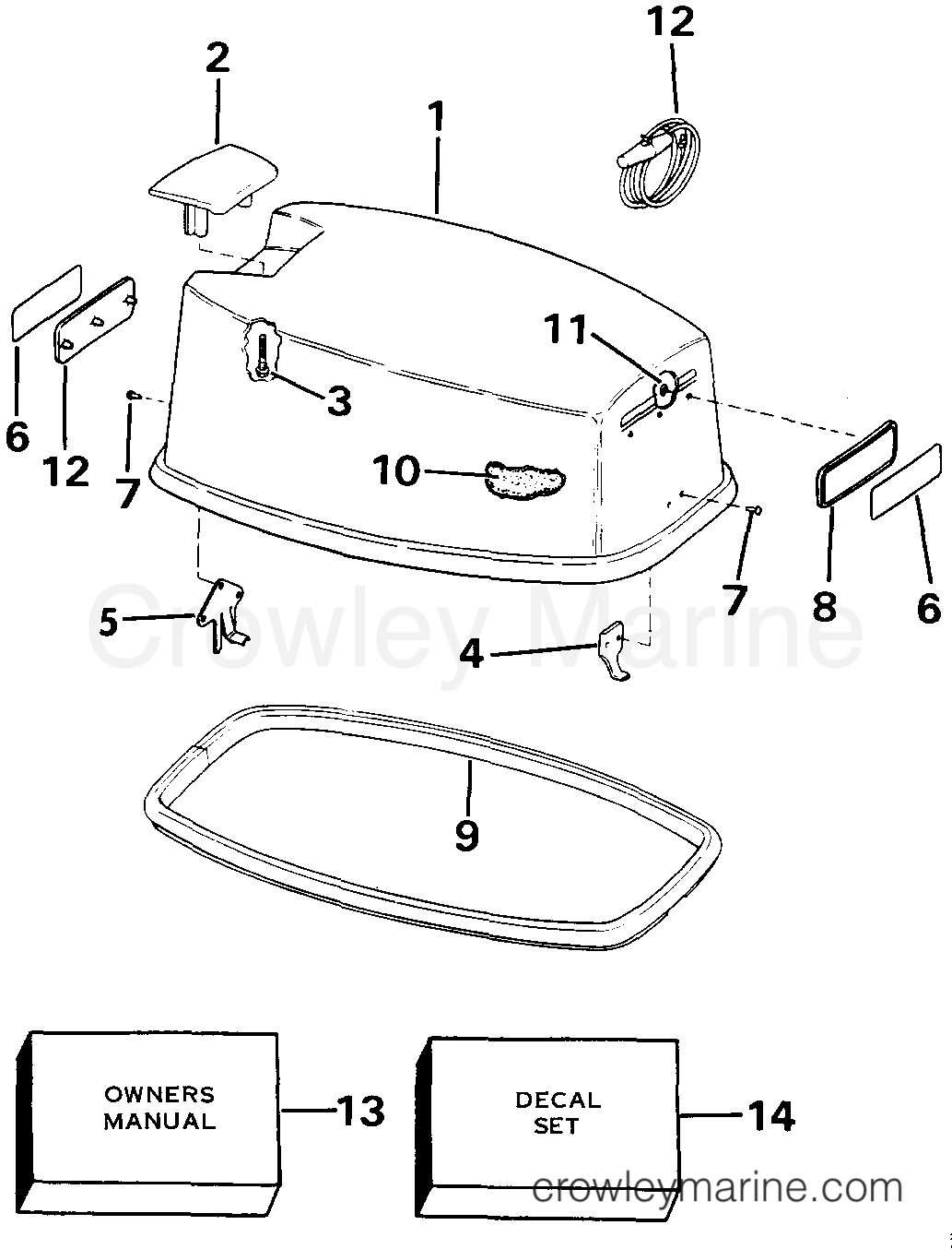1985 Outboard 25 - J25ECOC - ENGINE COVER - JOHNSON