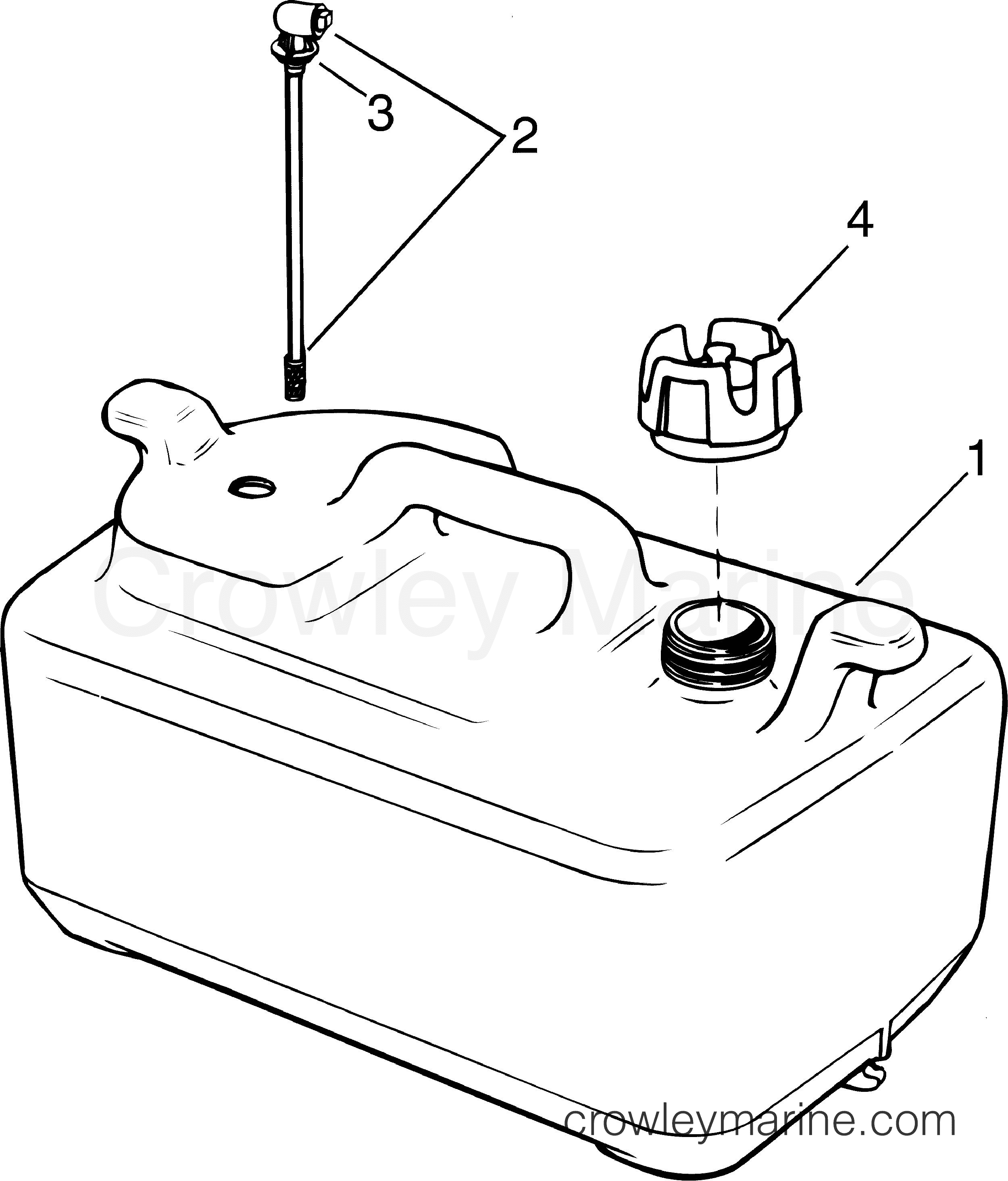 FUEL TANK 6 GALLON 20132015 Rigging ETEC FUEL/OIL Crowley Marine