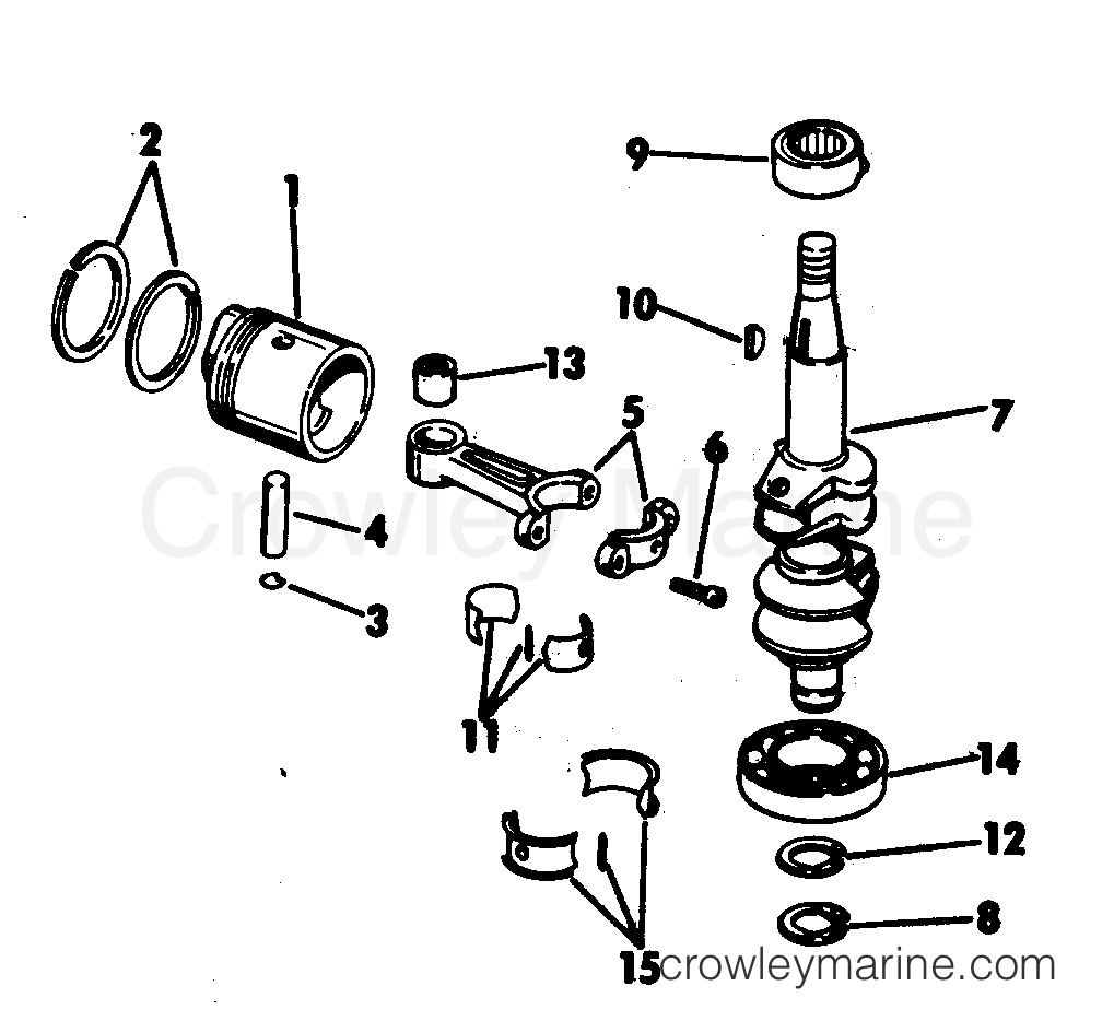 1981 Outboard 4.5 - E5RHCIC - CRANKSHAFT & PISTON-7.5