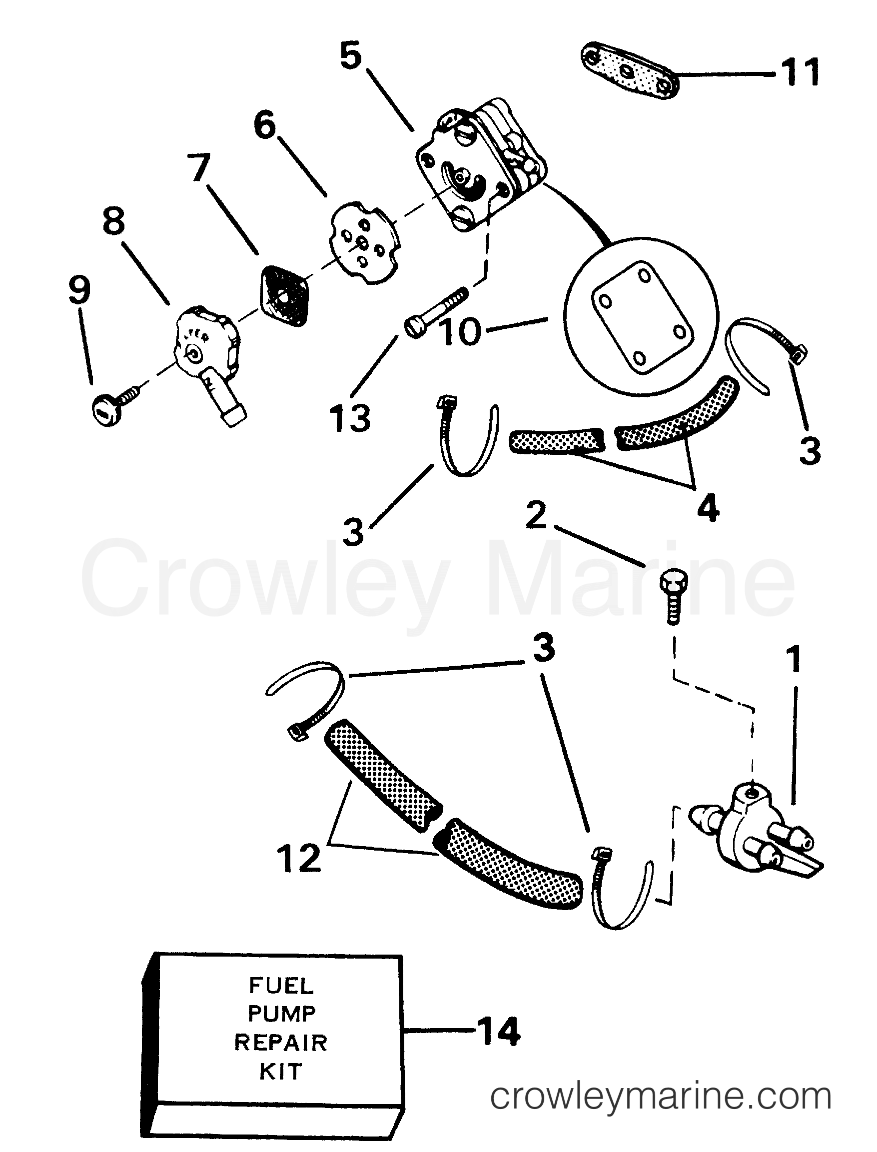 2001 Outboard 4 - J4RSIB - FUEL PUMP