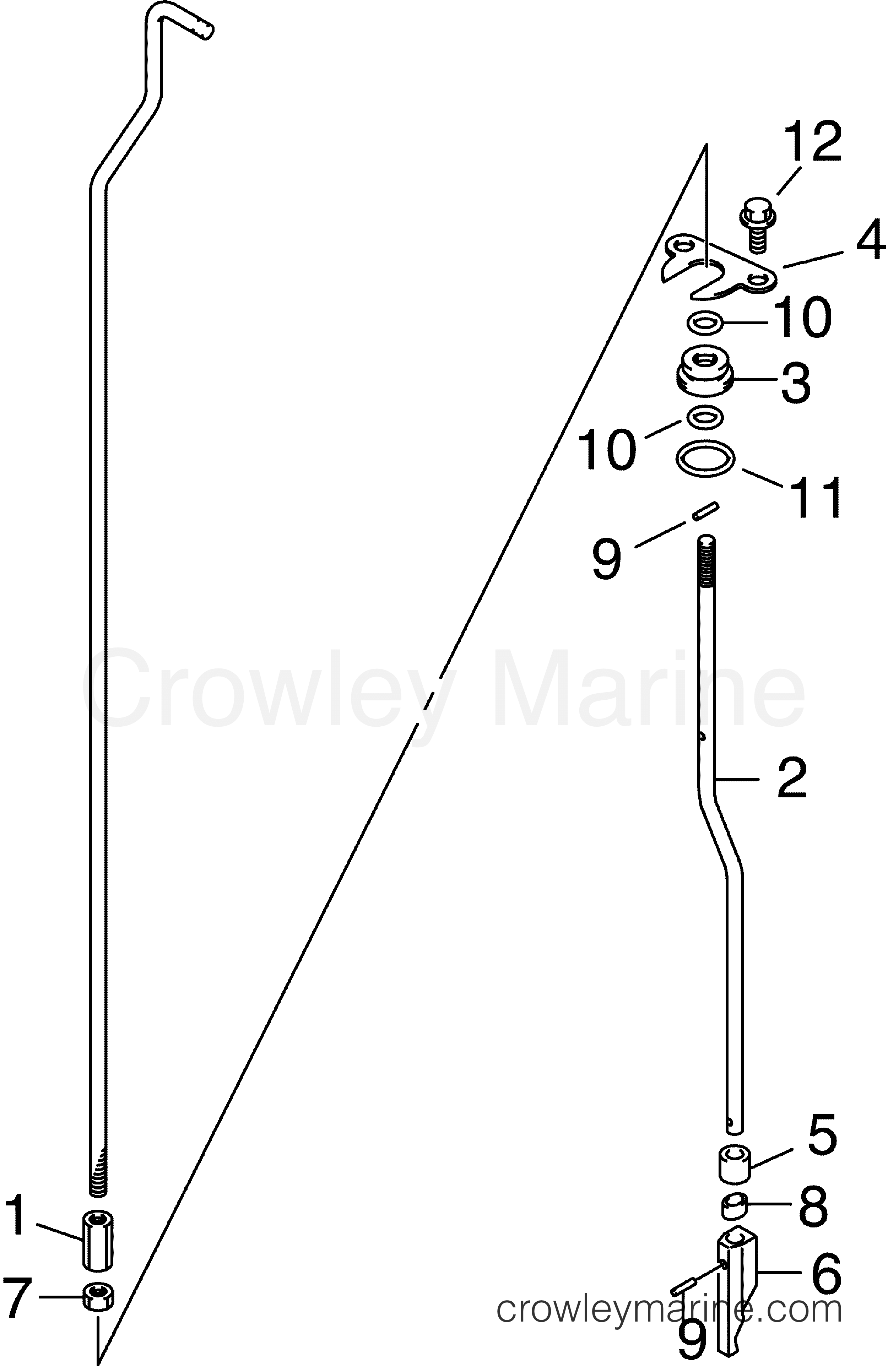 2006 Outboard 25 - J25RL4SDC - SHIFT ROD