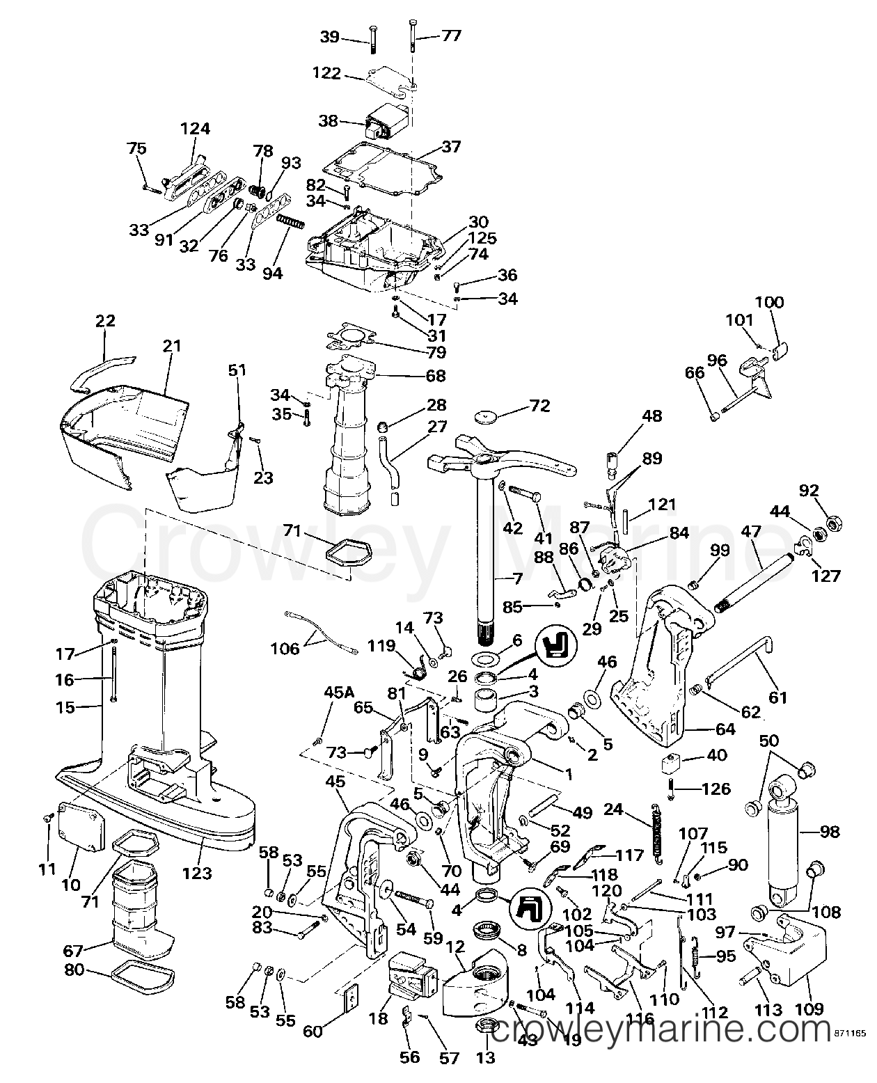 1987 Outboard 110 - E110TXCUR - MIDSECTION