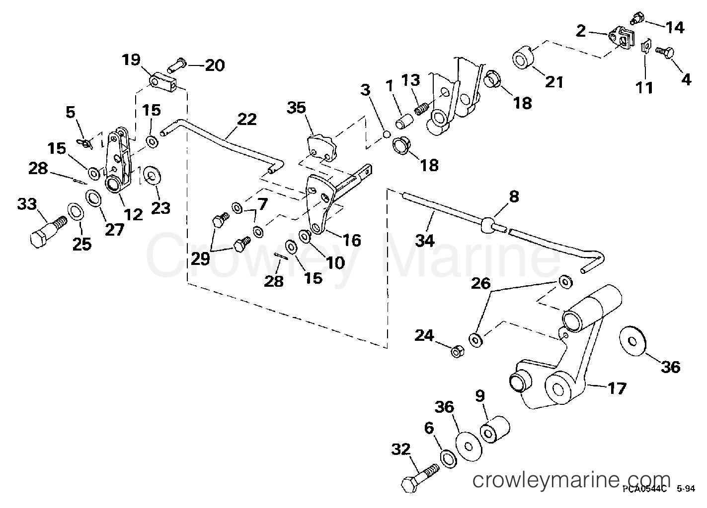 1997 Outboard 40 - SJ40RSLD - SHIFT & THROTTLE LINKAGE (CONTINUED)