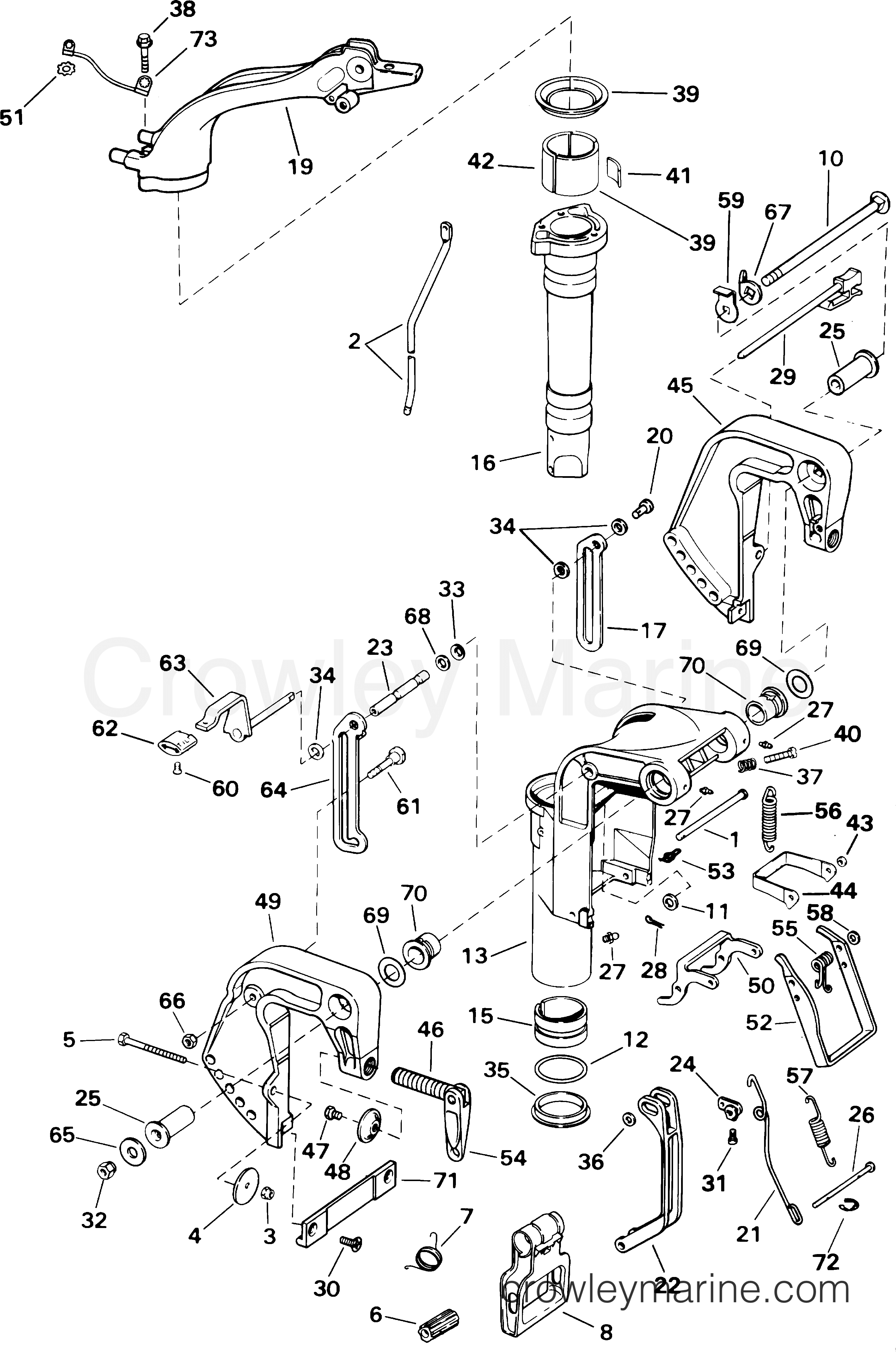 2001 Outboard 15 - E15WRLSIR - MIDSECTION