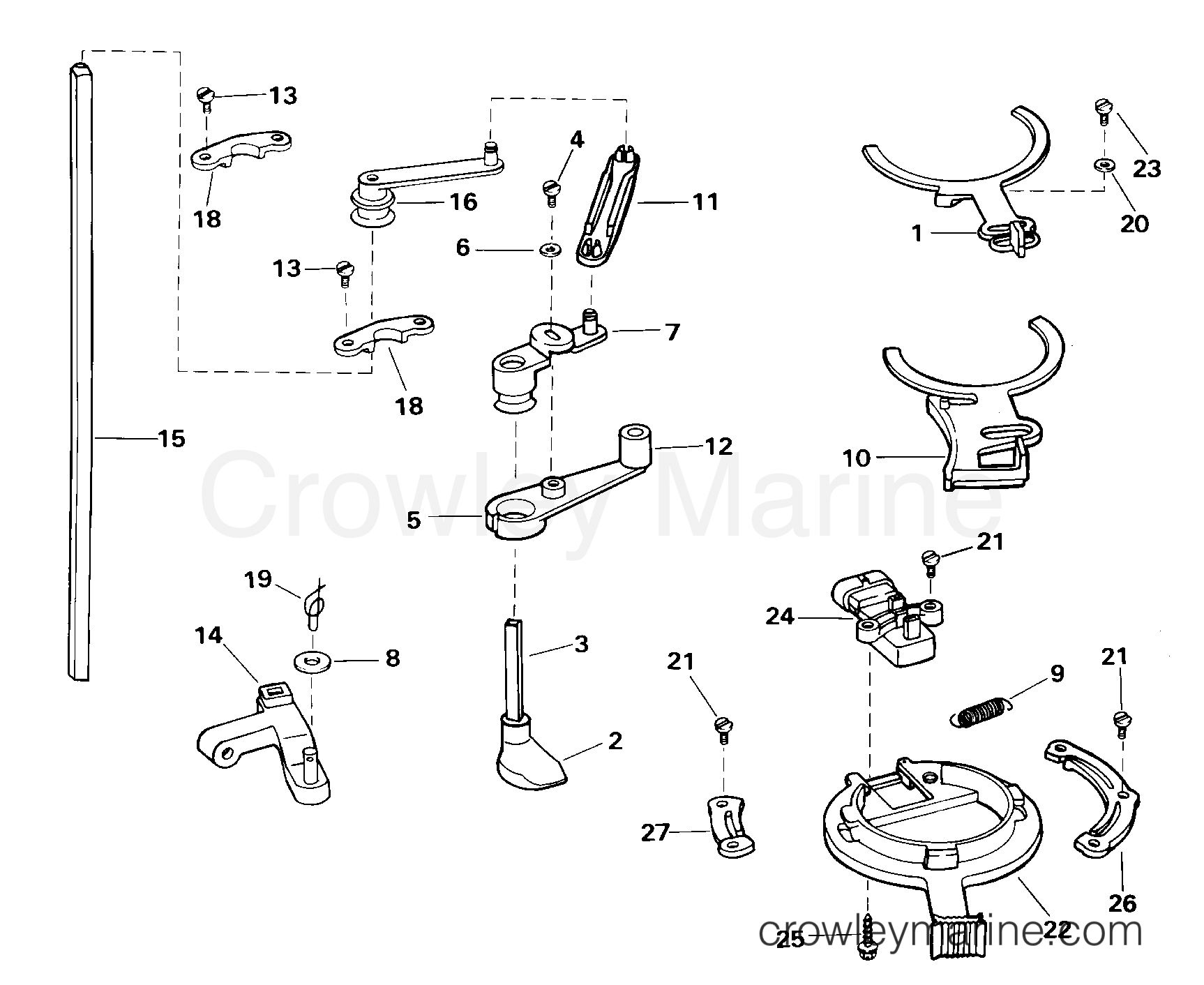 2000 Outboard 105 - J105WPLSSC - THROTTLE LINKAGE