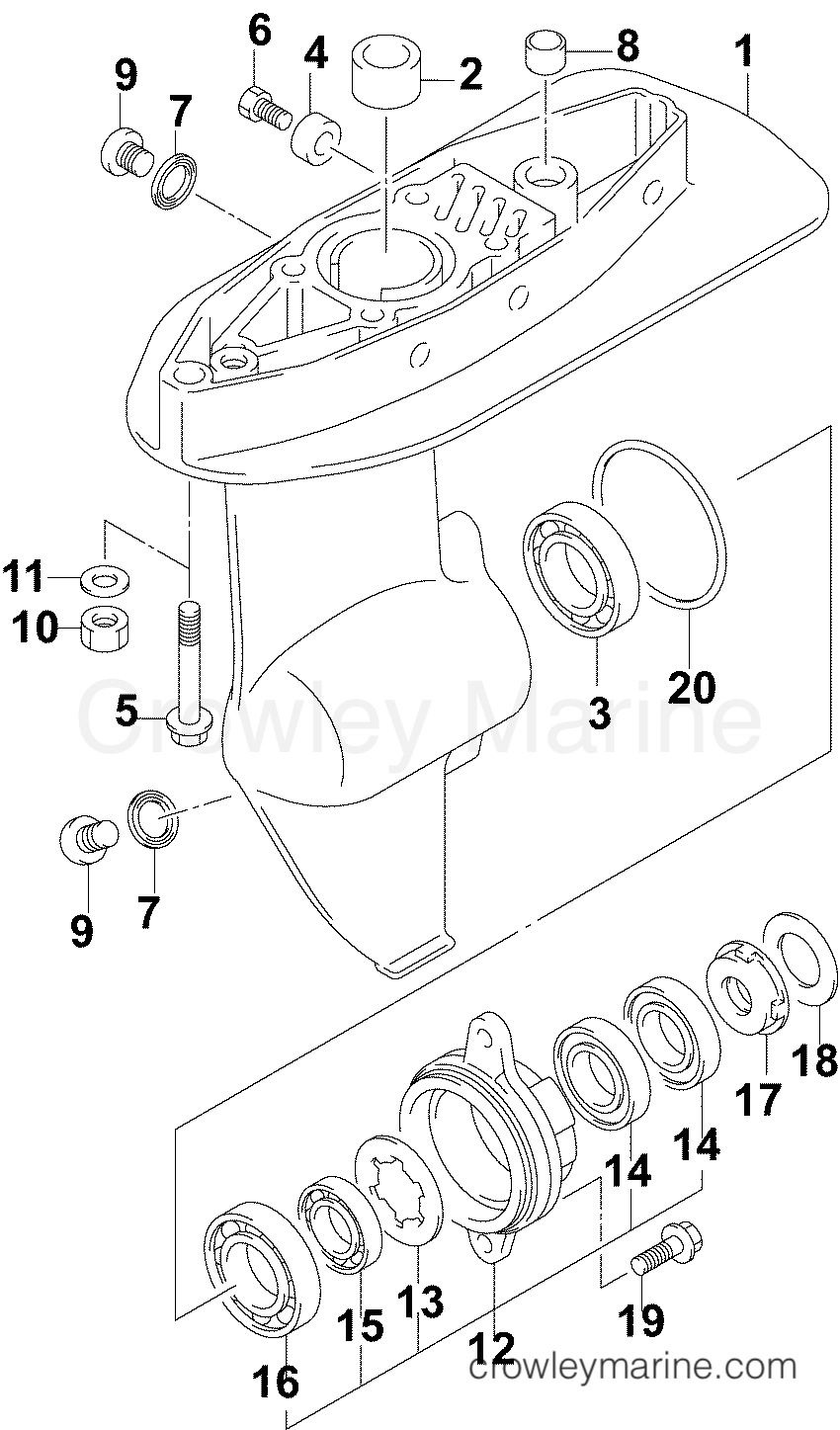 2005 Outboard 5 - J5R4SOR - GEARCASE