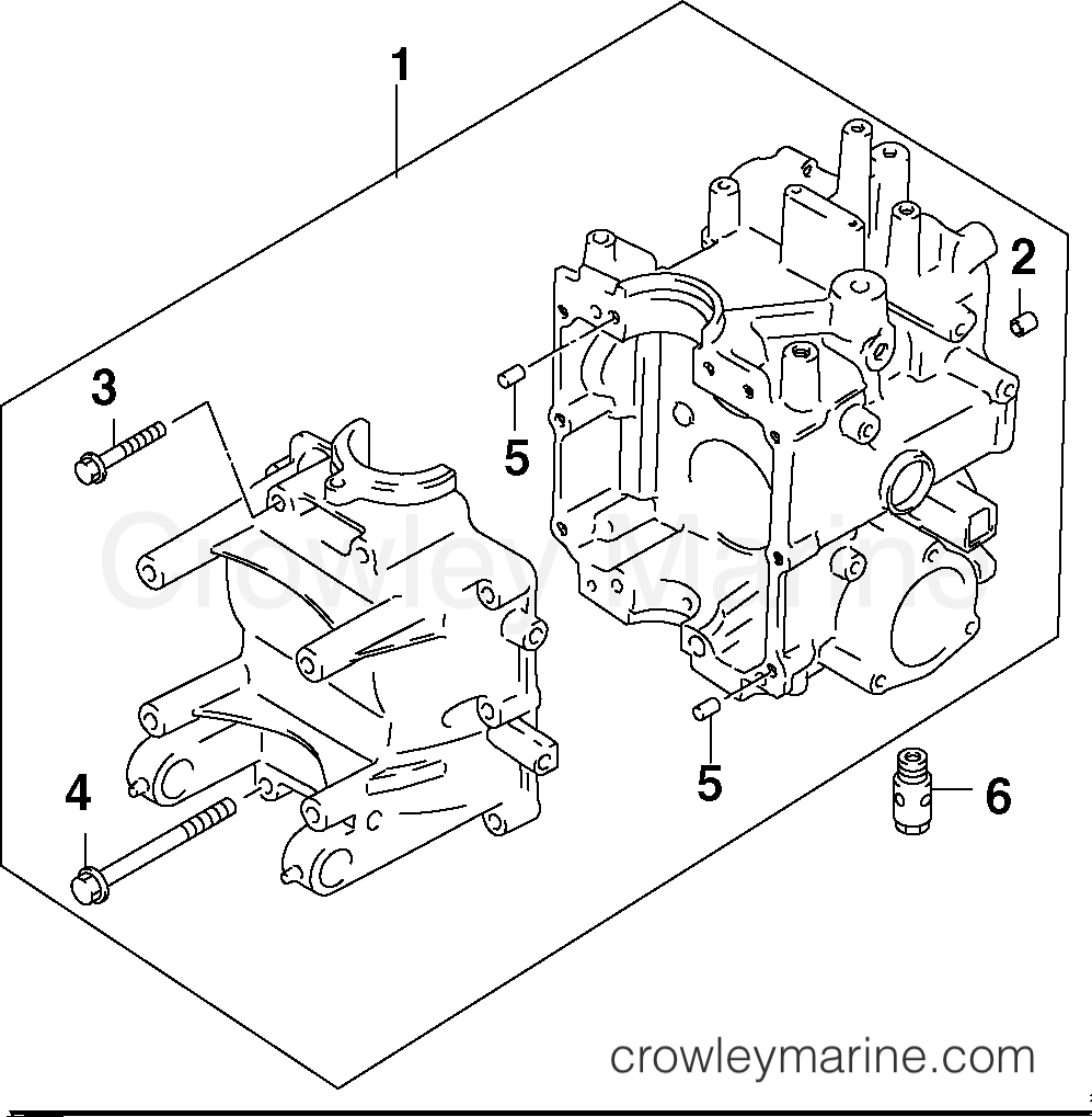 2002 Outboard 9.9 - J10TEL4SNF - CRANKCASE