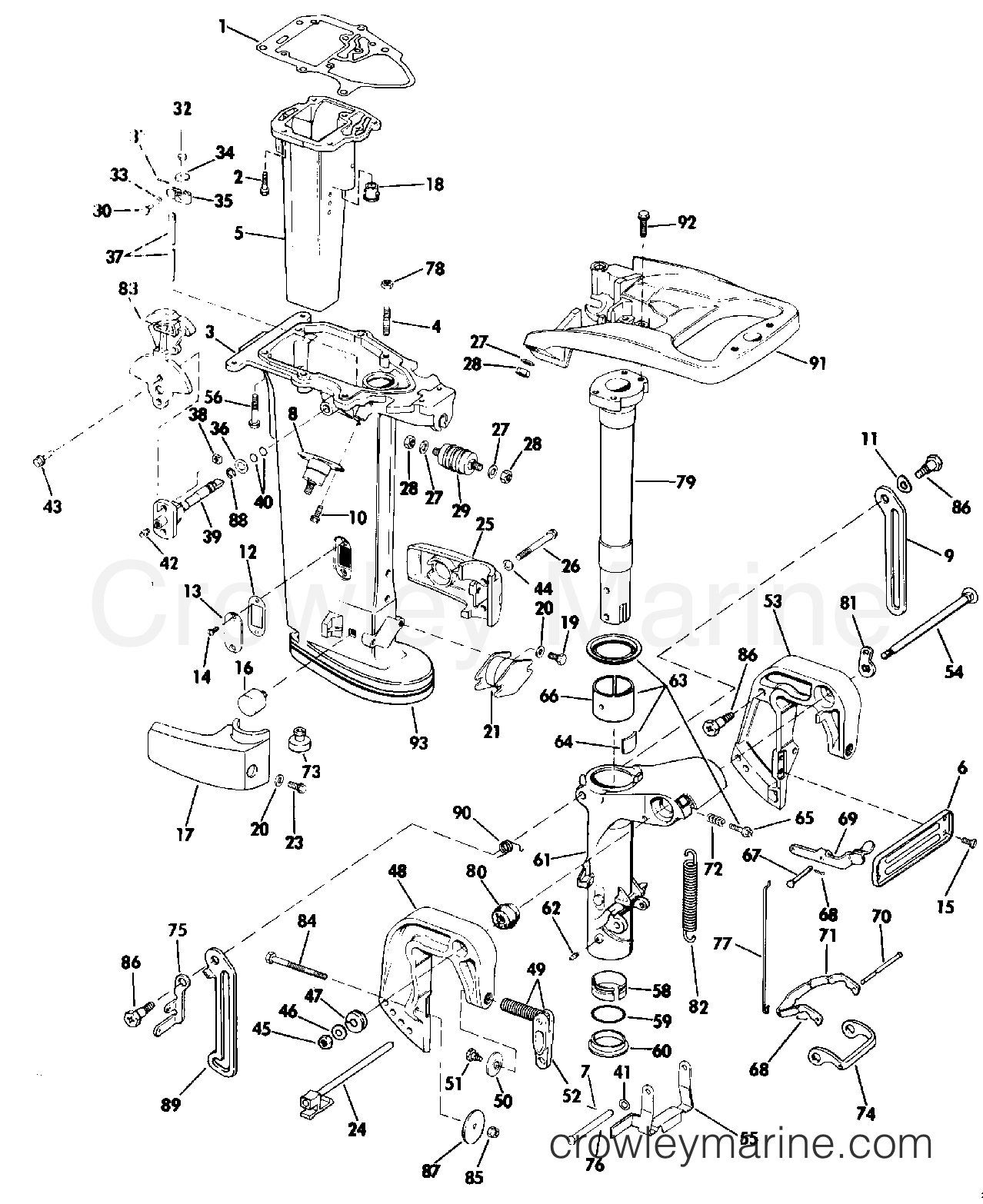 1990 Outboard 25 - J25RWESA - MIDSECTION