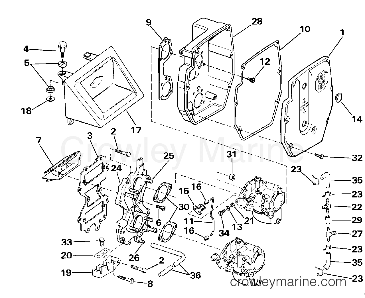 1984 Outboard 40 - E40ELCRM - INTAKE MANIFOLD