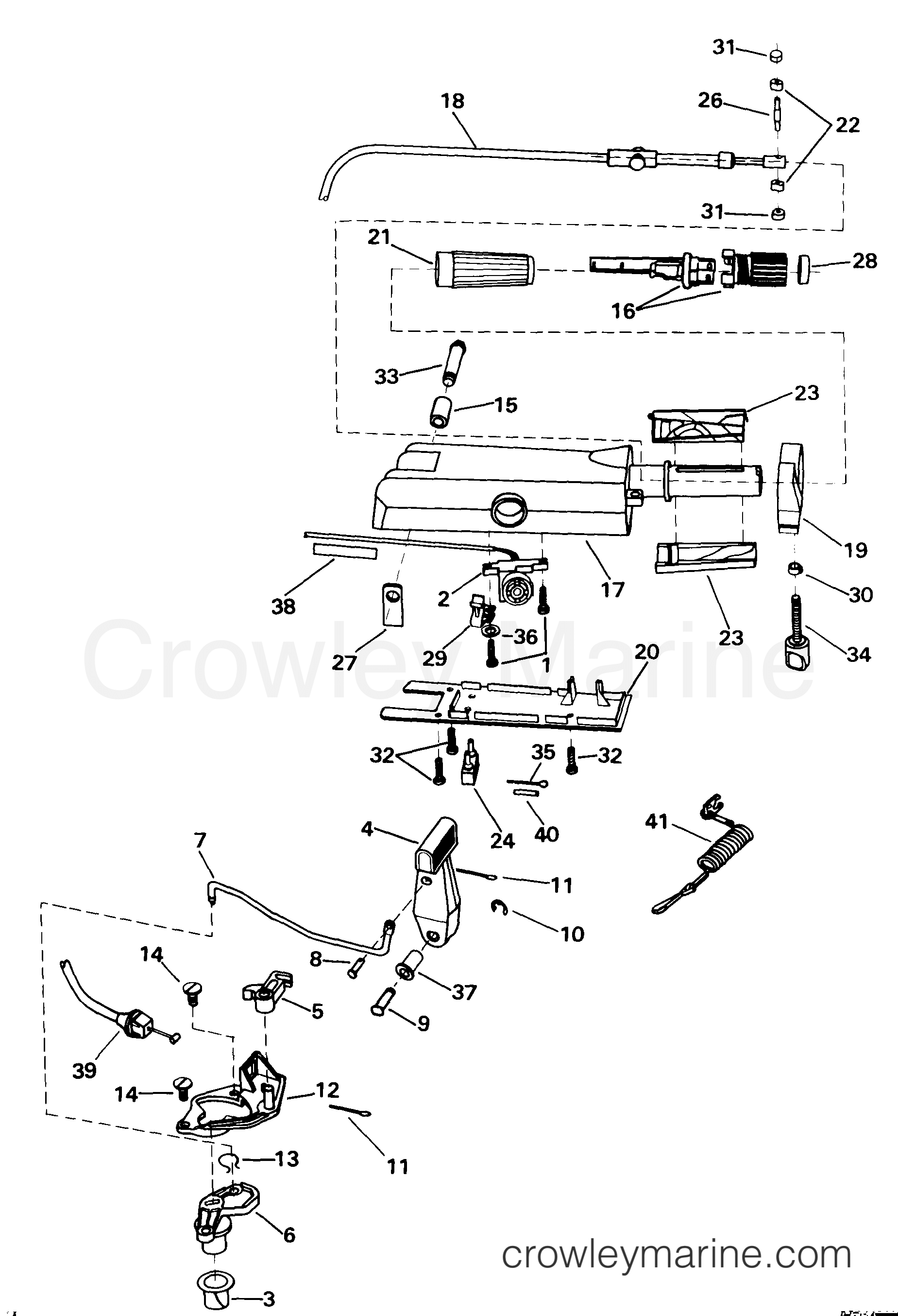 1999 Outboard 8 - E8WREES - STEERING HANDLE