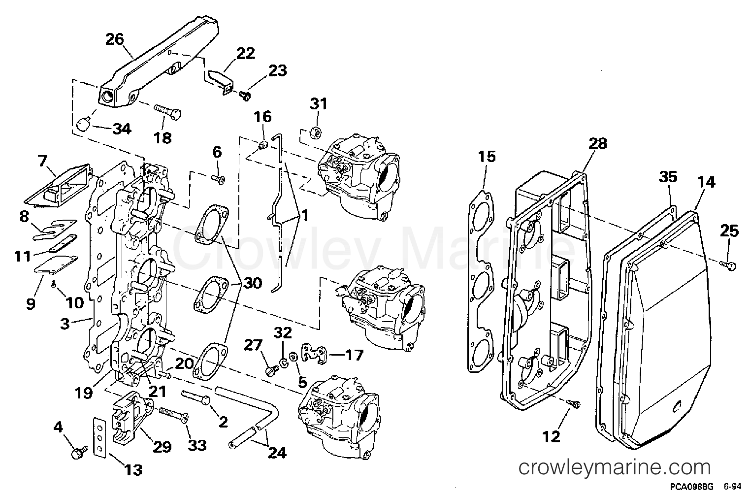 1997 Outboard 50 - BJ50DTLEUR - INTAKE MANIFOLD