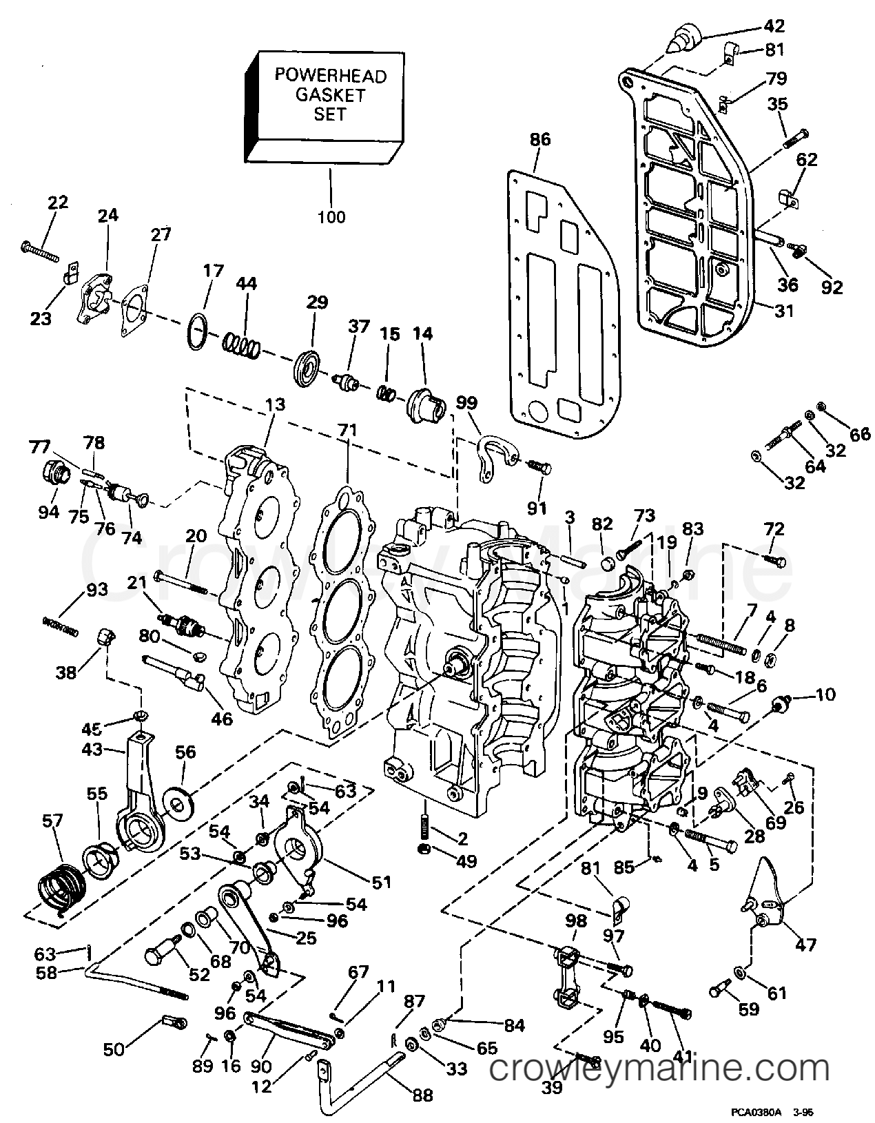 1995 Outboard 60 - J60TLEOC - CYLINDER & CRANKCASE