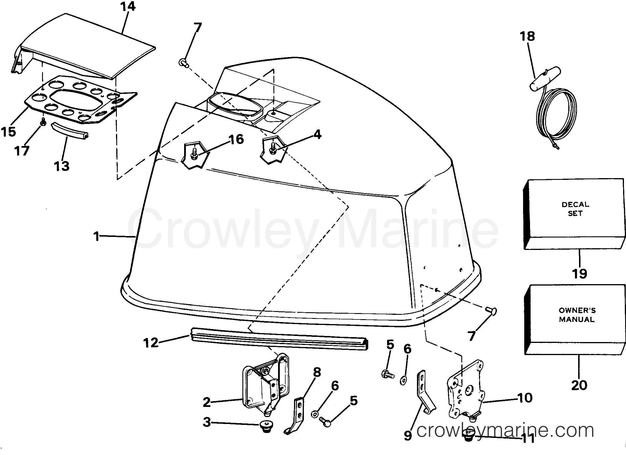 1985 Outboard 100 - E100WMLCOC - ENGINE COVER