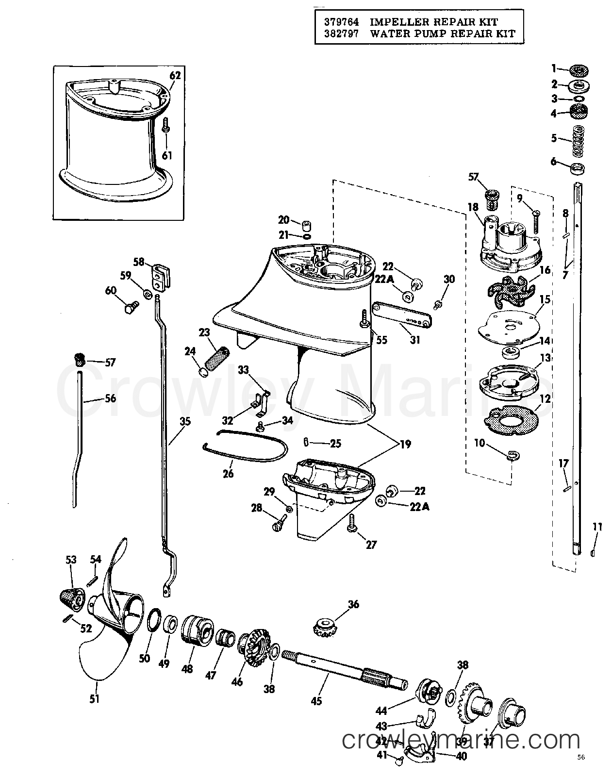1968 Outboard 6 - CD-25C - GEARCASE GROUP