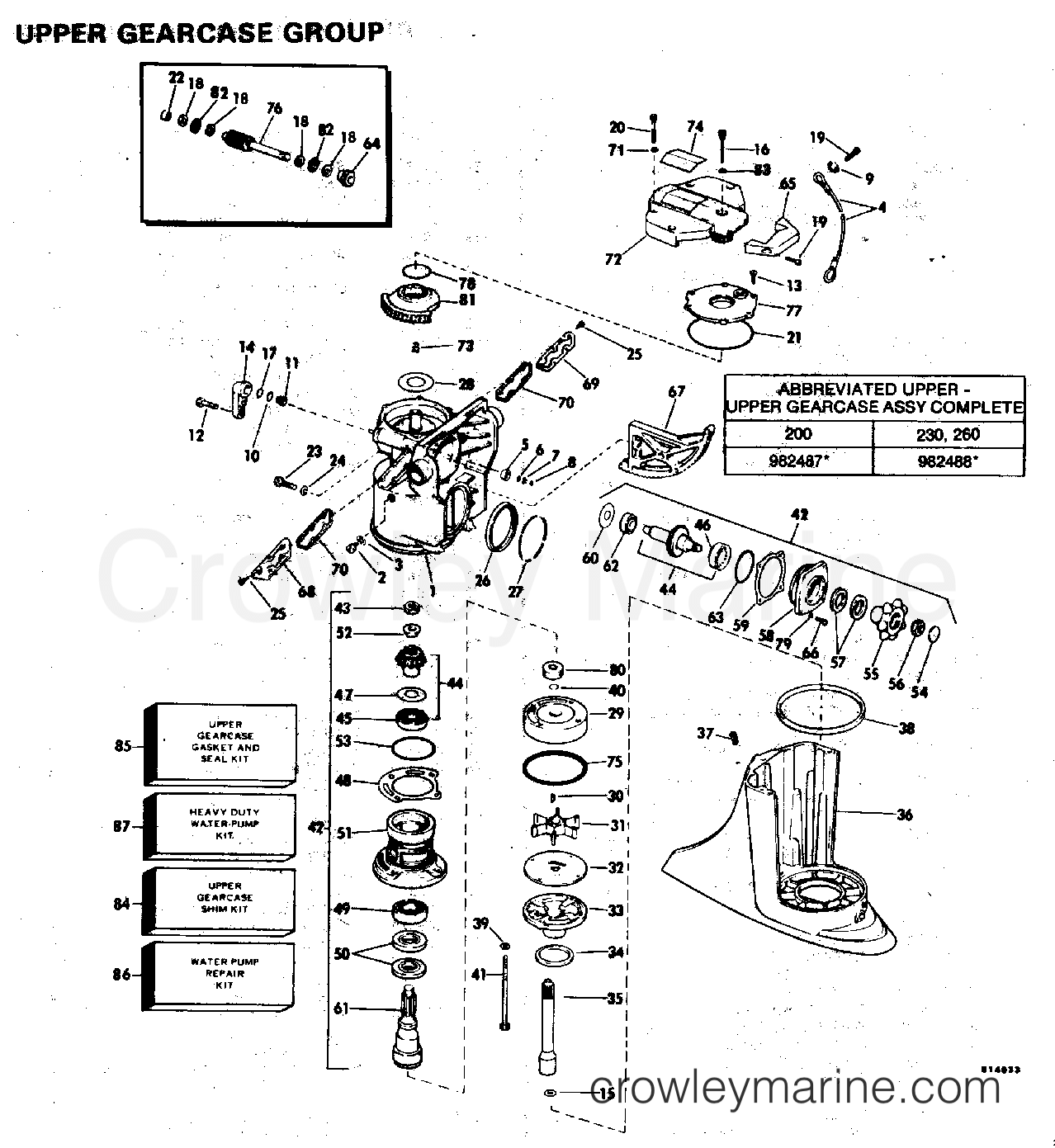 1981 Stern Drive 200 - 200FTHRCIF - UPPER GEARCASE GROUP