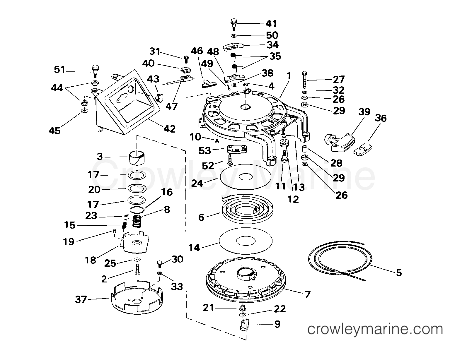 2000 Outboard 50 - BJ50ESSA - REWIND STARTER