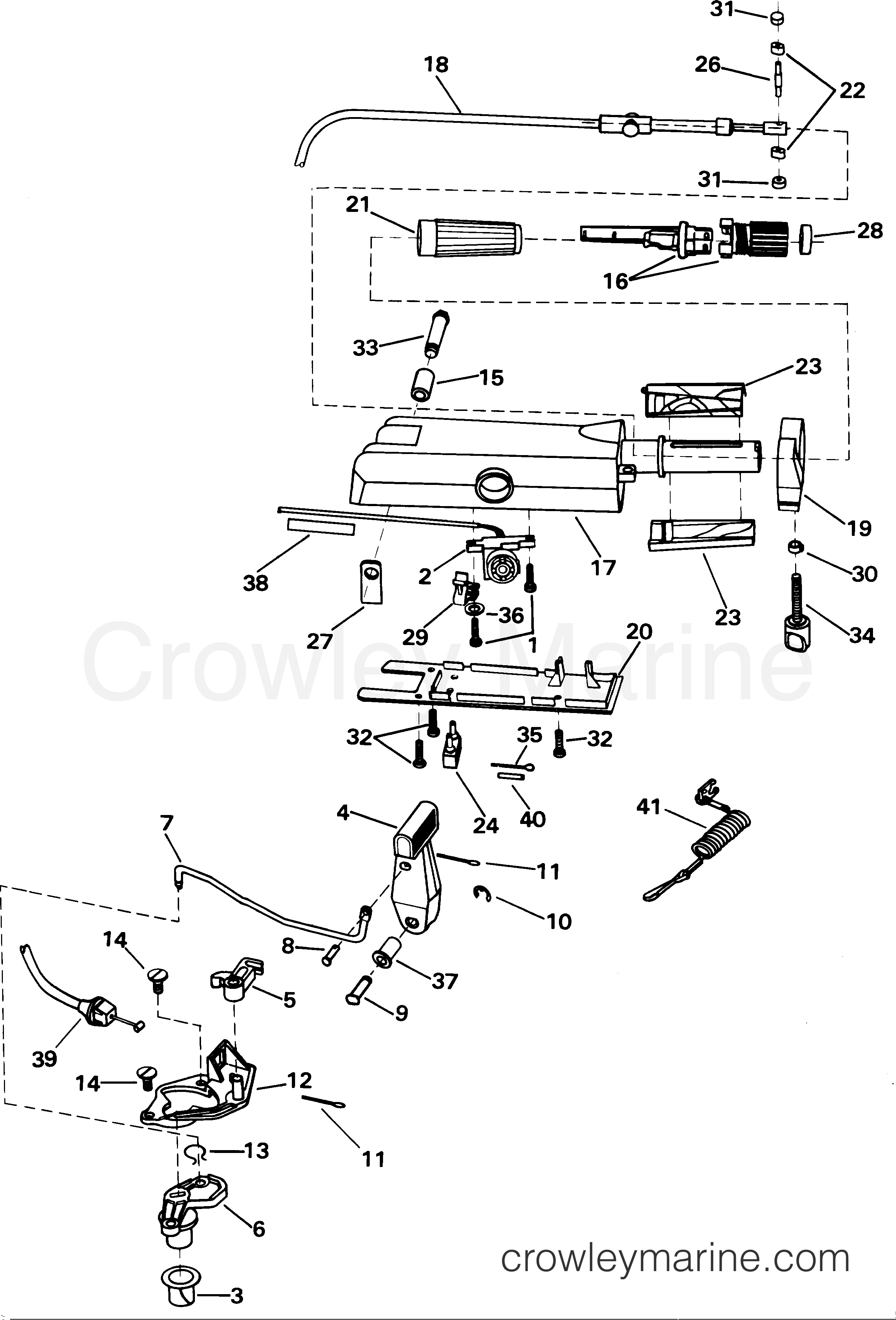 2001 Outboard 8 - E8WRLSIR - STEERING HANDLE
