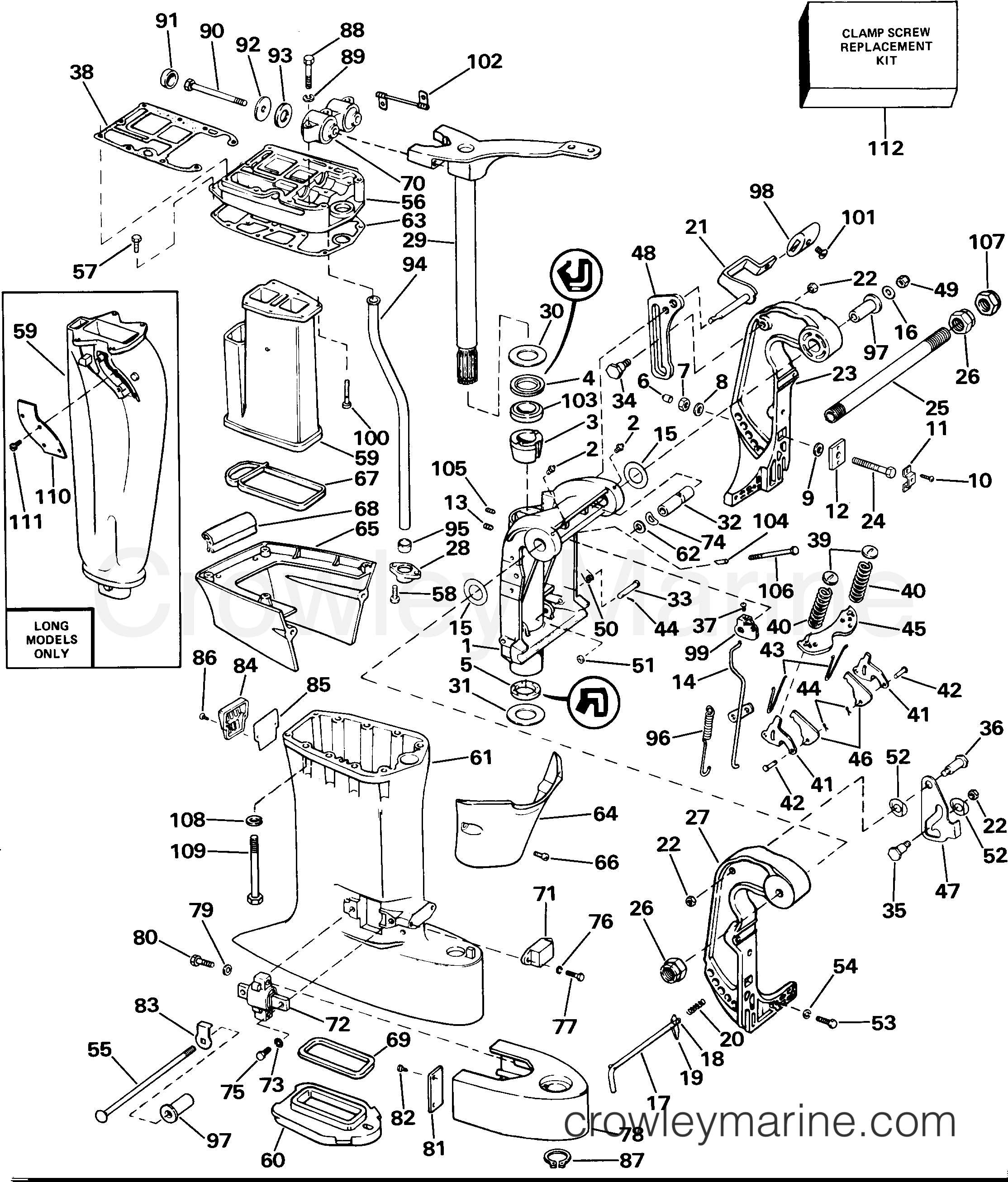1985 Outboard 40 - E40TECOB - MIDSECTION