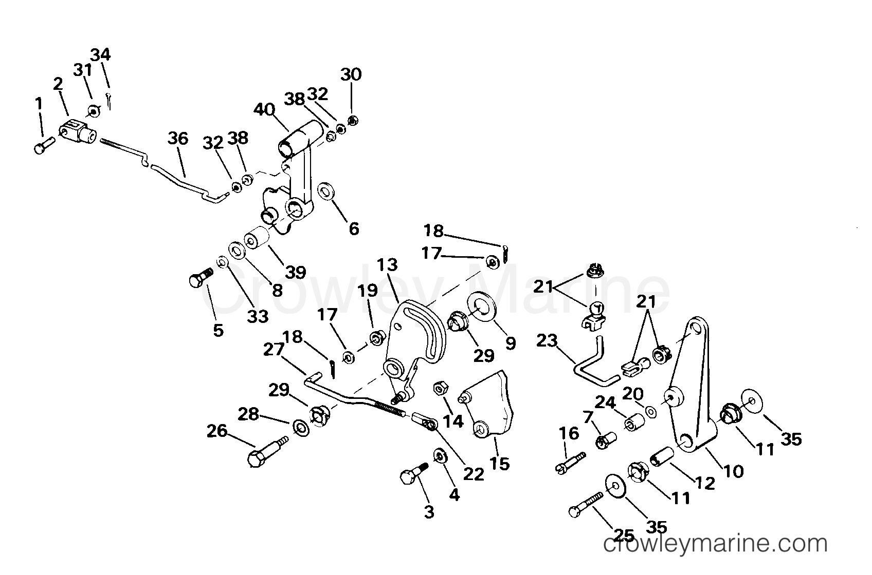 2000 Outboard 65 - J65WRYSSC - SHIFT AND THROTTLE LINKAGE