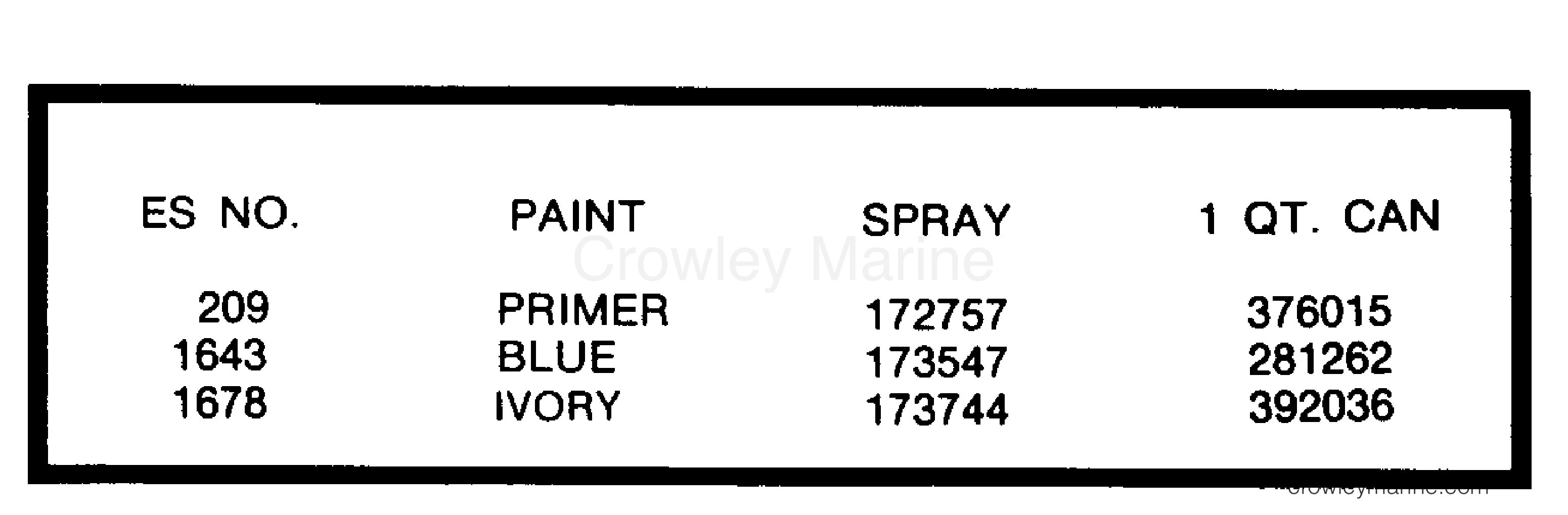 1981 Outboard 4 - J4WCIC - PAINT CHART