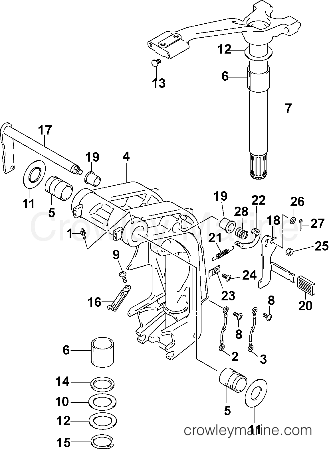 2005 Outboard 140 - J140PL4SOR, - SWIVEL BRACKET