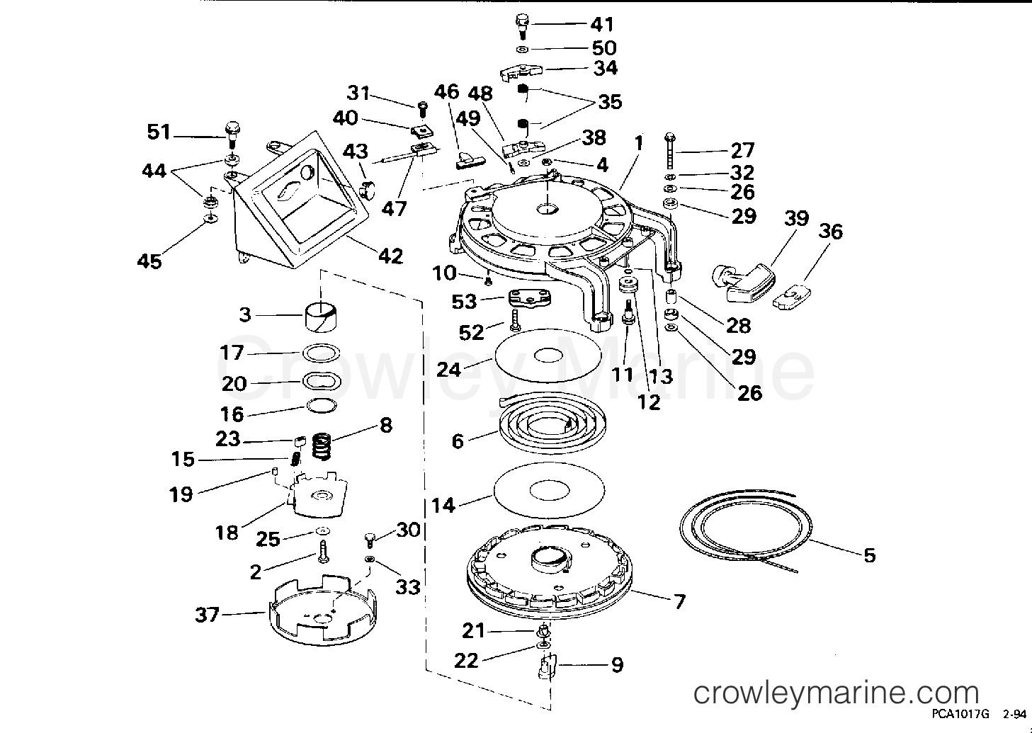 1994 Outboard 40 - J40TLERE - REWIND STARTER