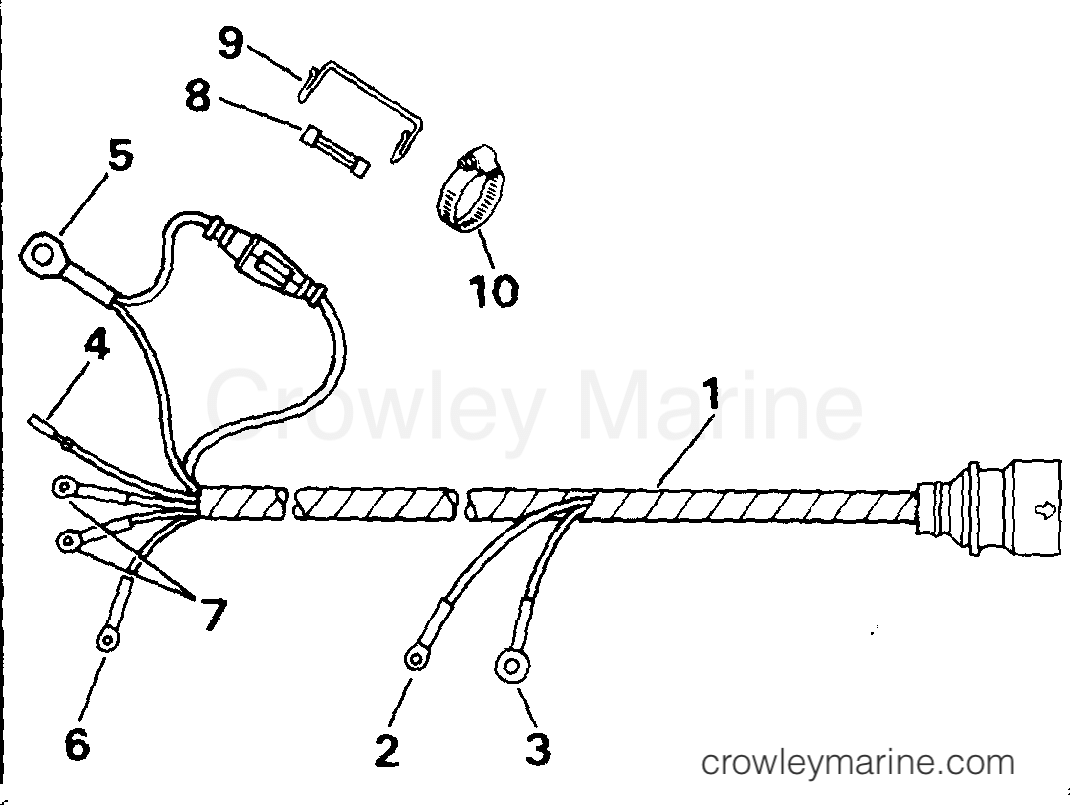 1990 Johnson Outboards 9.9 - TJ10ELESC MOTOR CABLE section