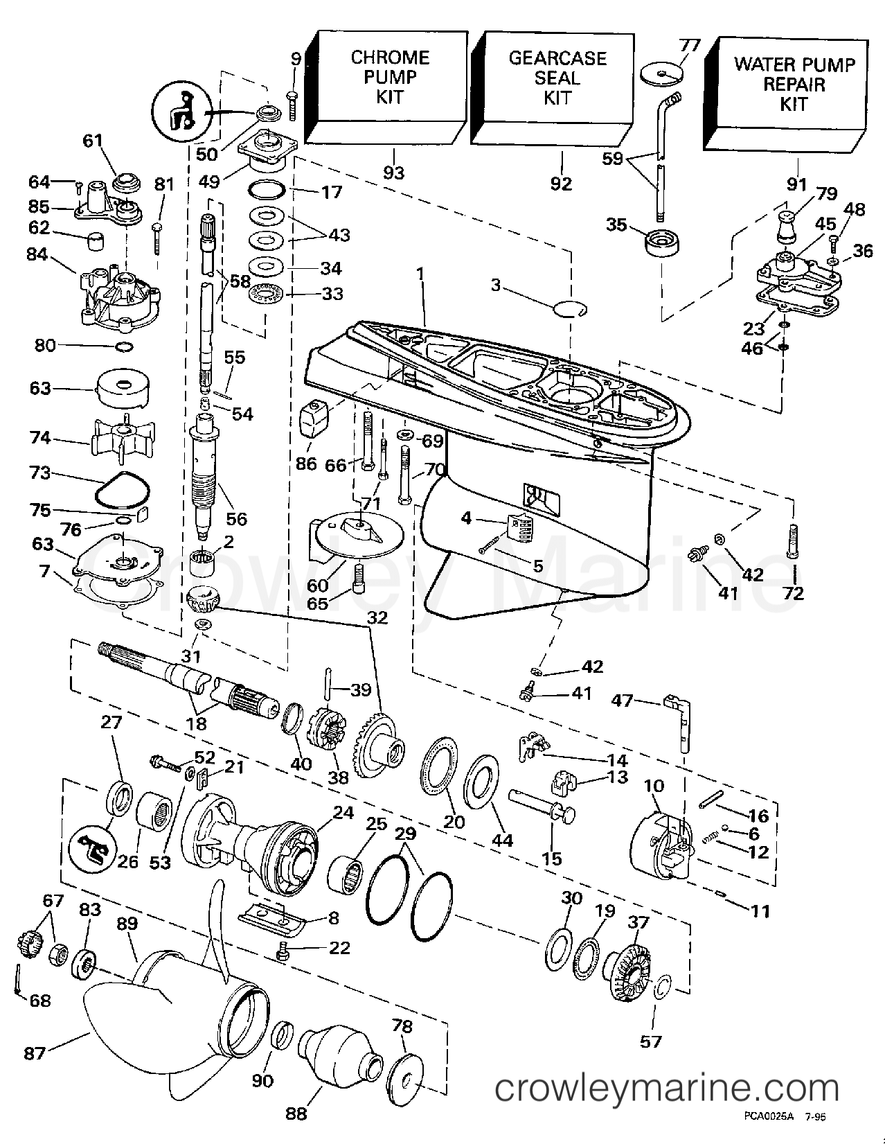 1997 Outboard 100 - J100WTLEUA - GEARCASE