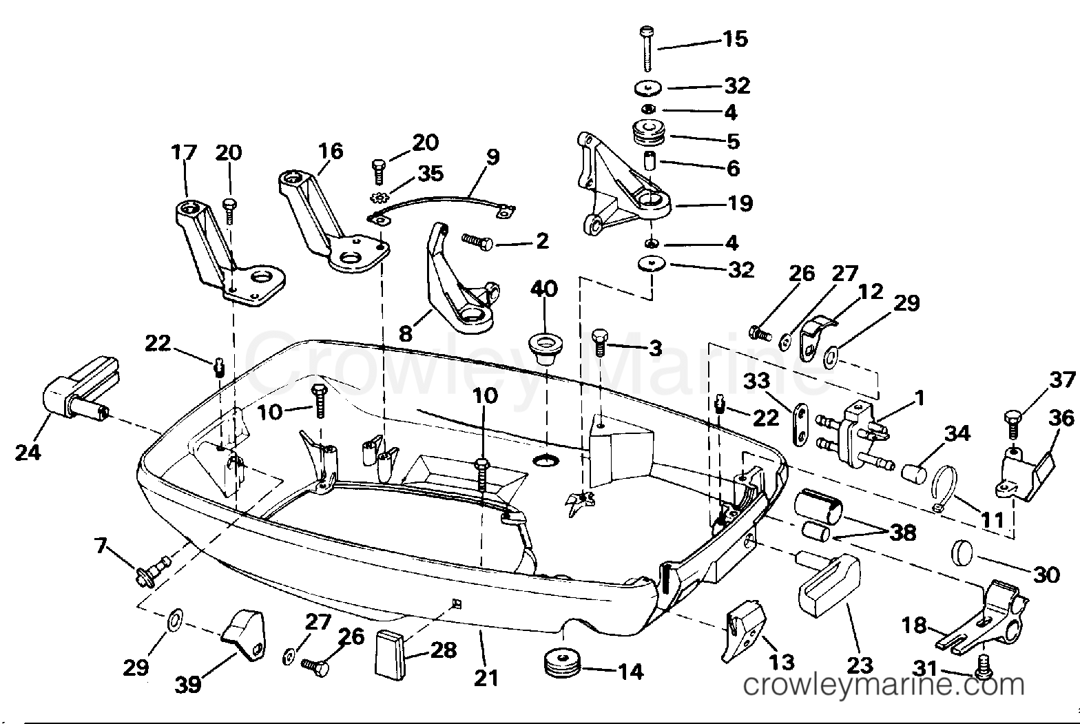1993 Outboard 70 - E70ELETS - LOWER ENGINE COVER