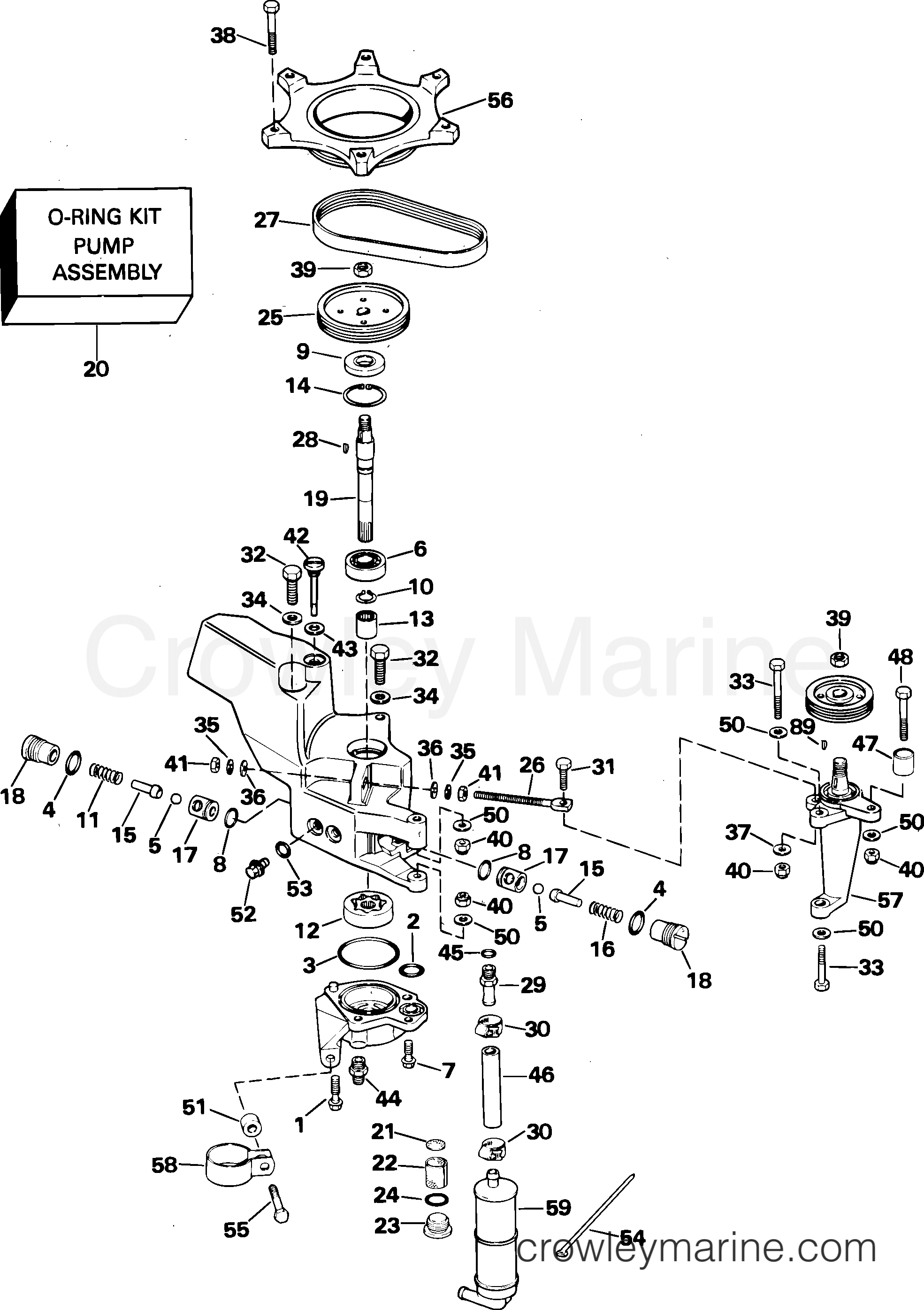 2001-2004 Rigging Accessories - 90 V6, V8 Models - STEERING PUMP KIT