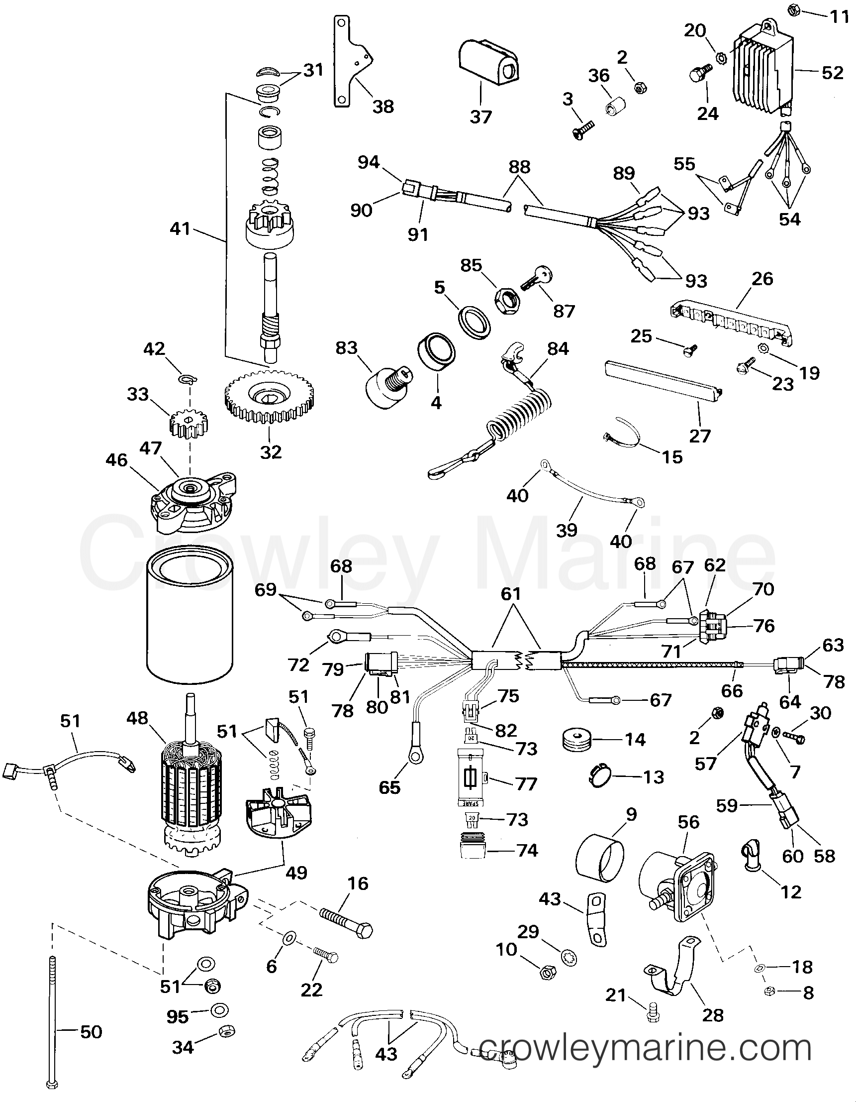 2000 Rigging Accessories - Electrical System - TILLER ELECTRIC START KIT - 105