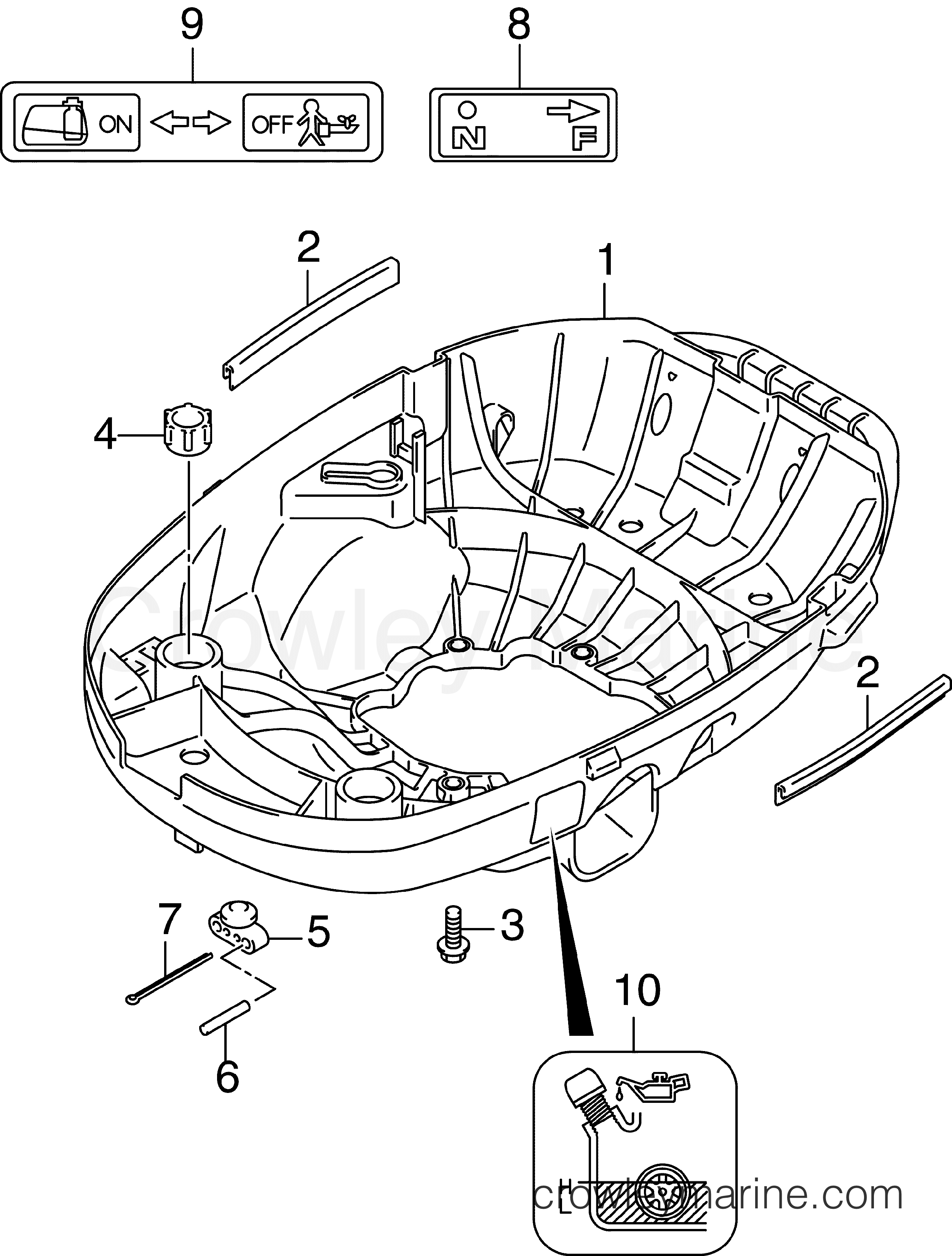 2007 Outboard 2.5 - J2R4SUC - LOWER ENGINE COVER