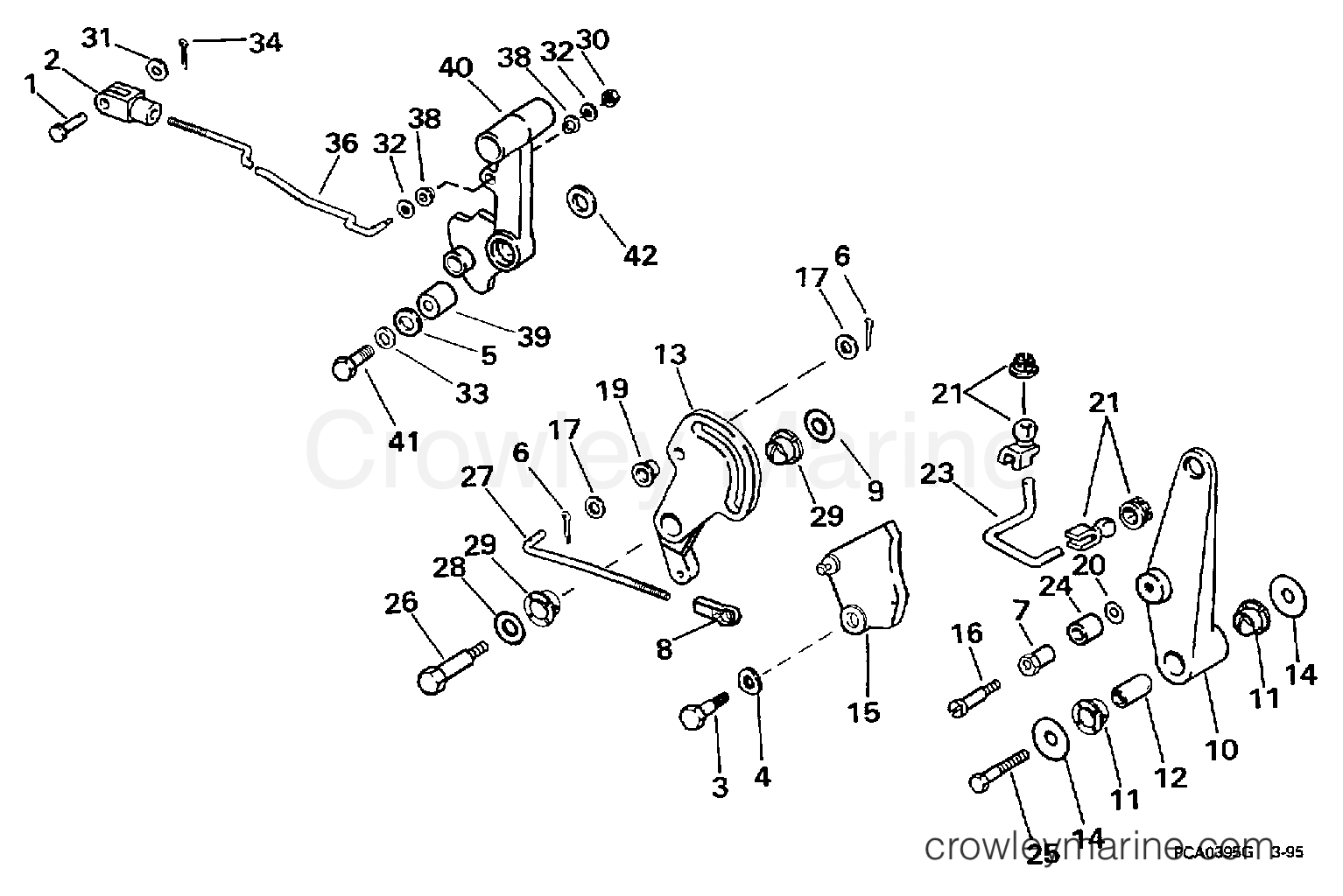 1998 Outboard 60 - E60TTLECM - SHIFT & THROTTLE LINKAGE