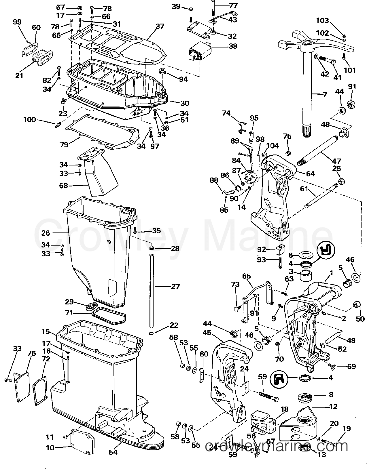 1988 Outboard 275 - J275PLCCA - MIDSECTION
