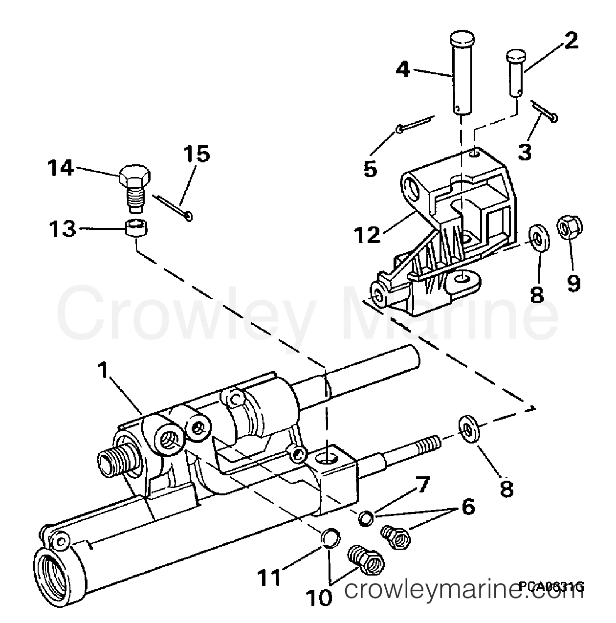 POWER STEERING CYLINDER - 1998 Stern Drive 4.3 432BPBYC | Crowley