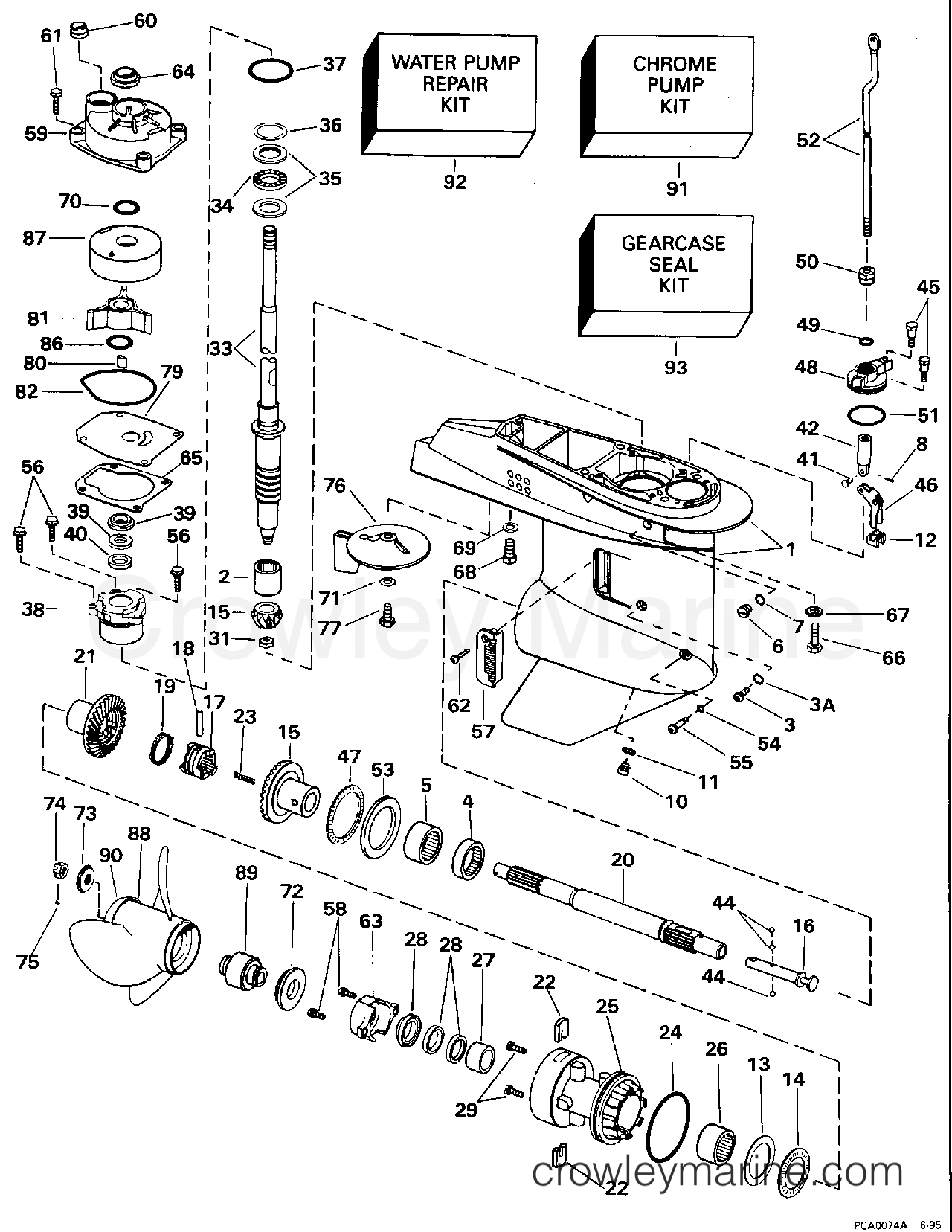 1996 Outboard 40 - E40TEEDS - GEARCASE