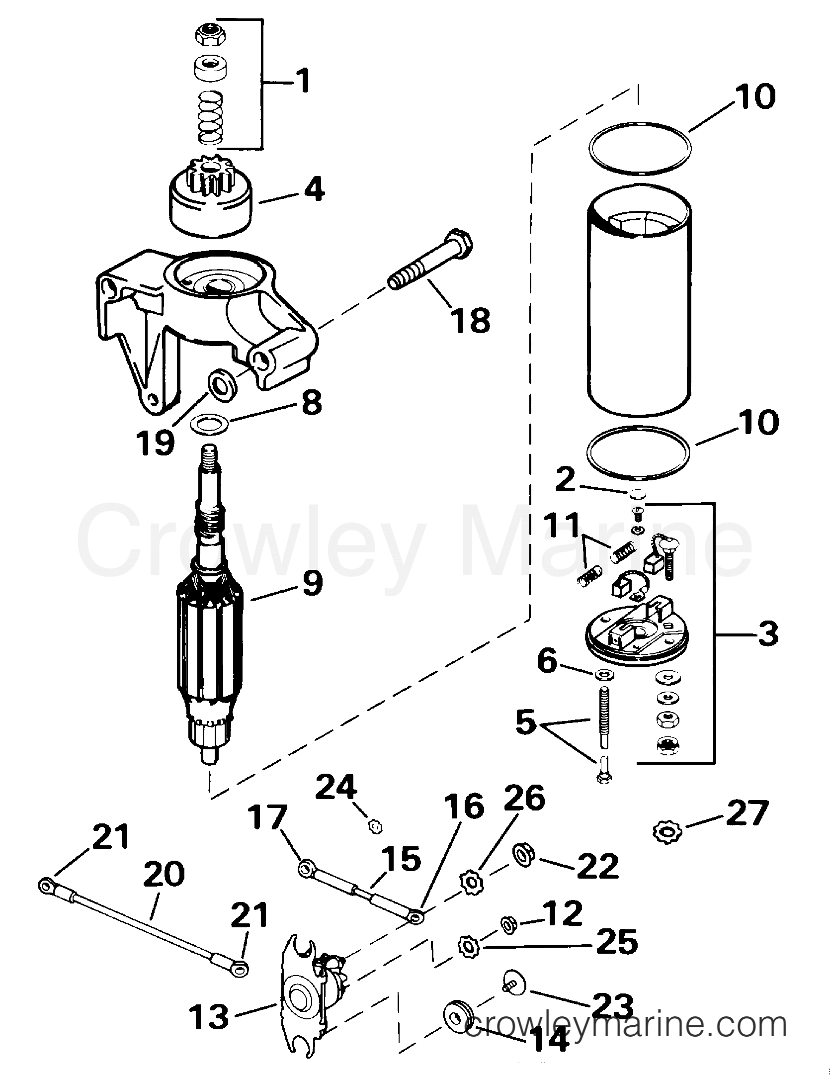 2000 Outboard 10 - J10RSSA - STARTER MOTOR & SOLENOID