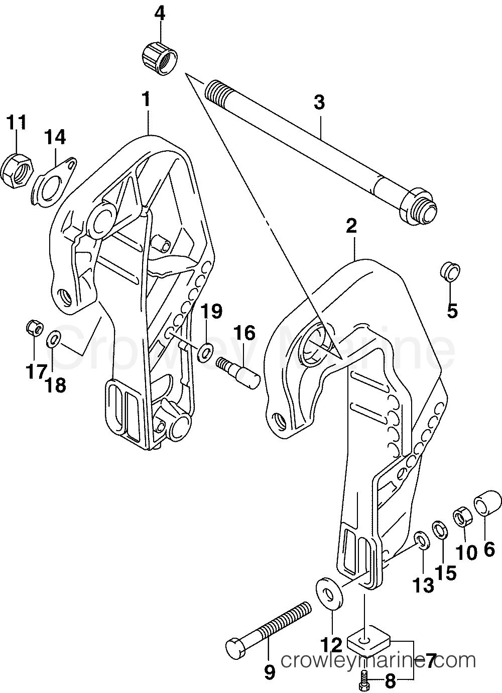 2005 Outboard 40 - J40PL4SOB - CLAMP BRACKET