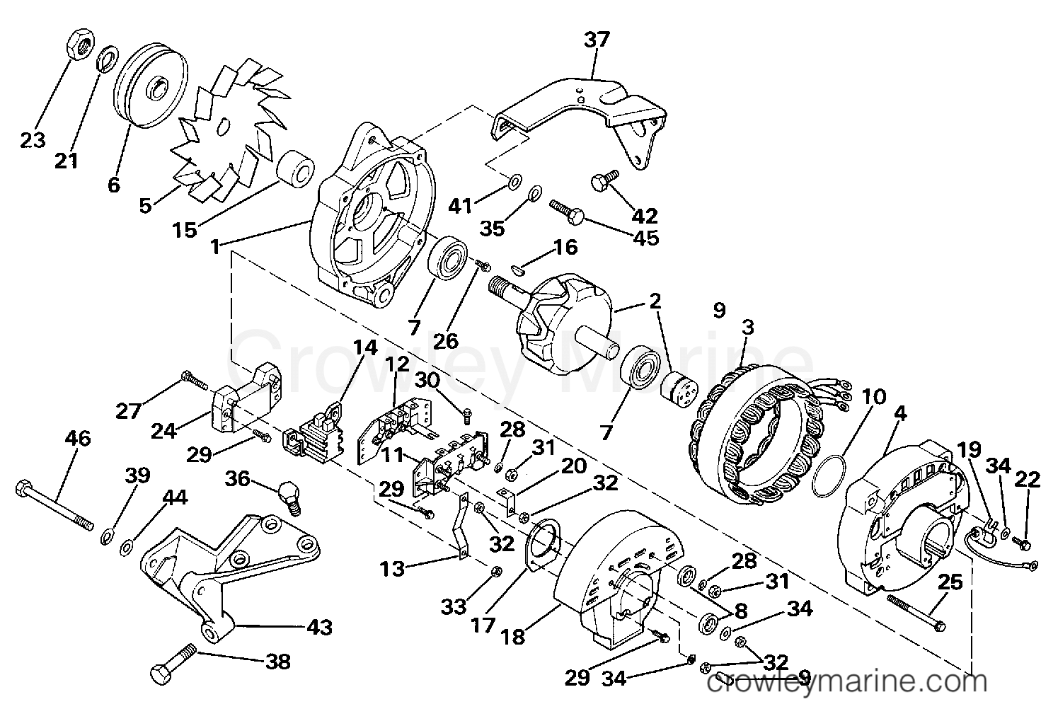 1987 Stern Drive 2.3 - 232APSRC - ALTERNATOR