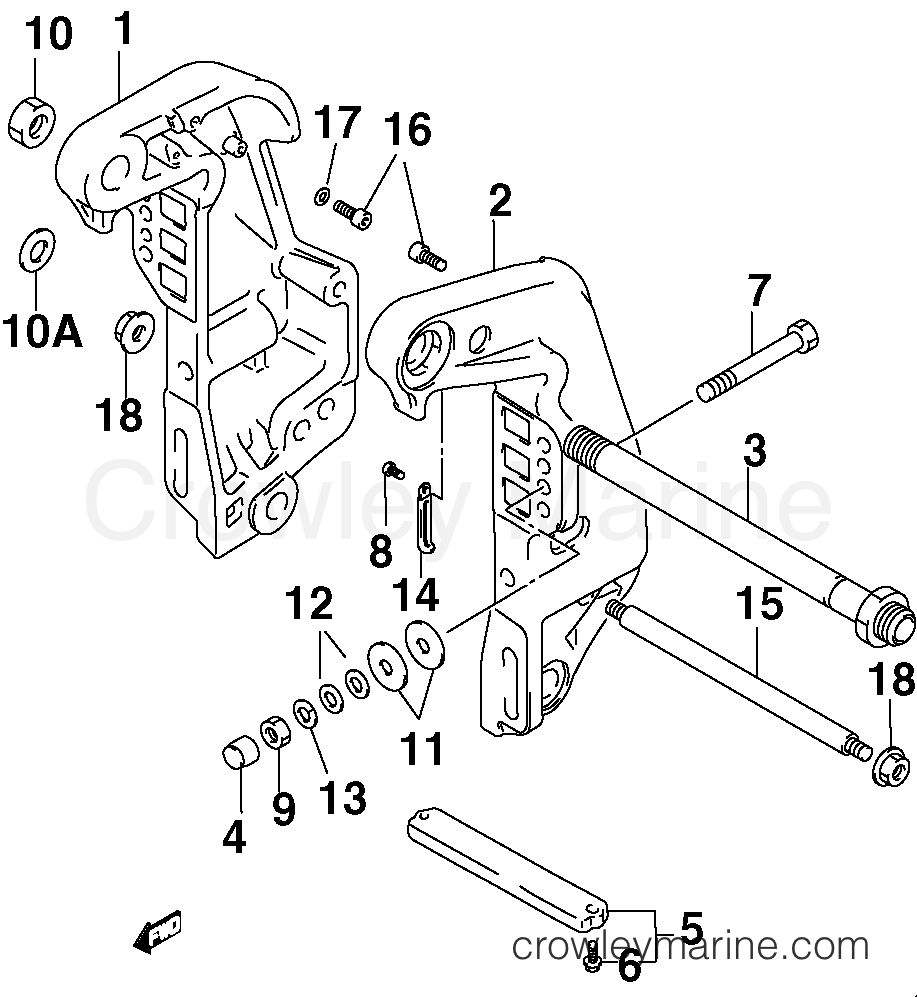 2002 Outboard 70 - J70PL4SNF - STERN BRACKET