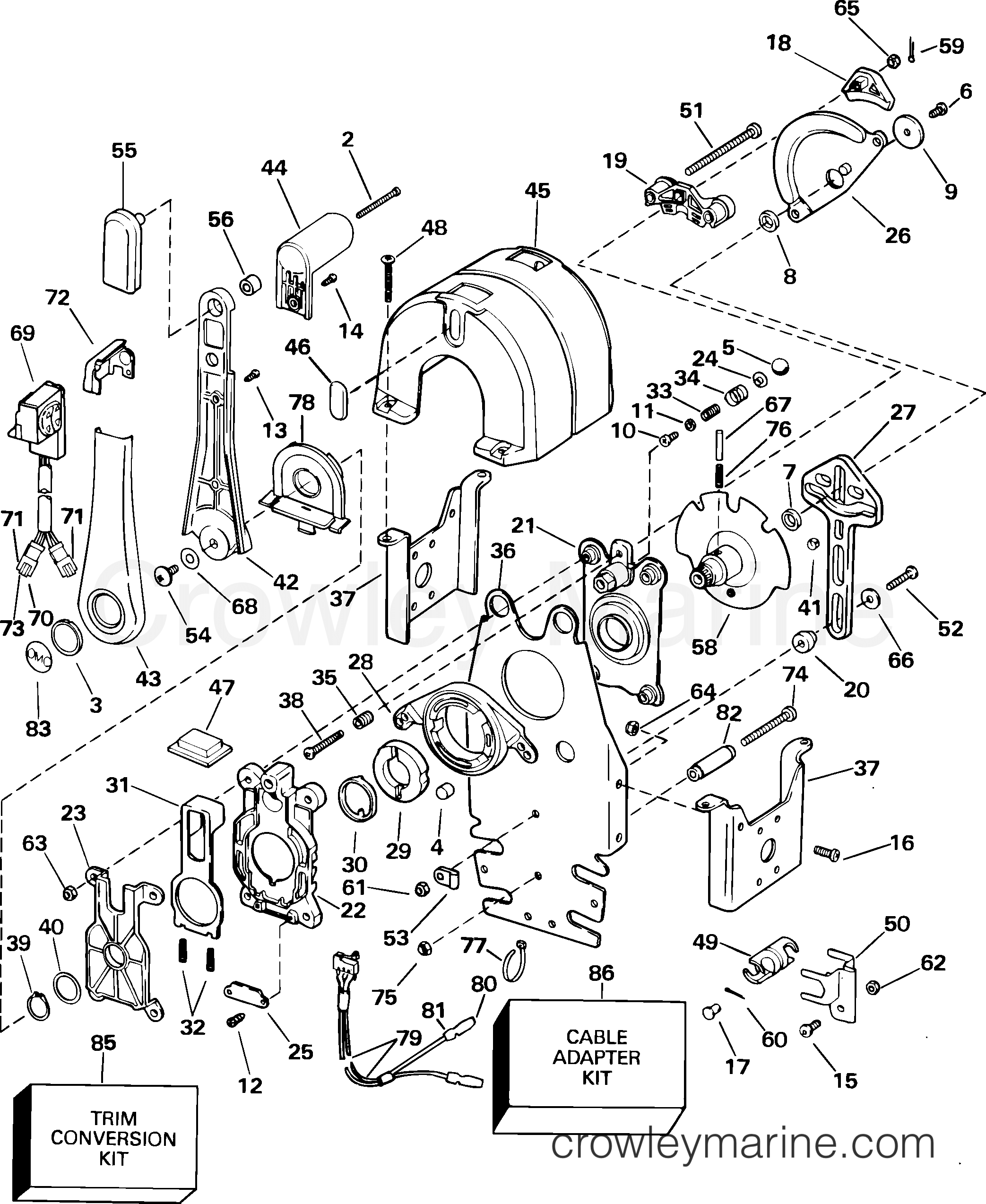2001-2004 Rigging Accessories - Remote Controls - REMOTE CONTROL - BINNACLE - DUAL LEVER