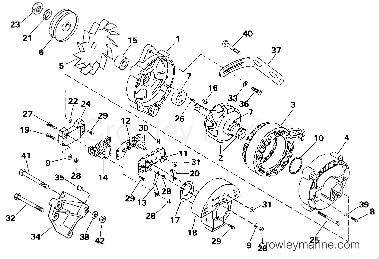 1994 OMC Stern Drive 5.8 - 58FBDPMDA - ALTERNATOR