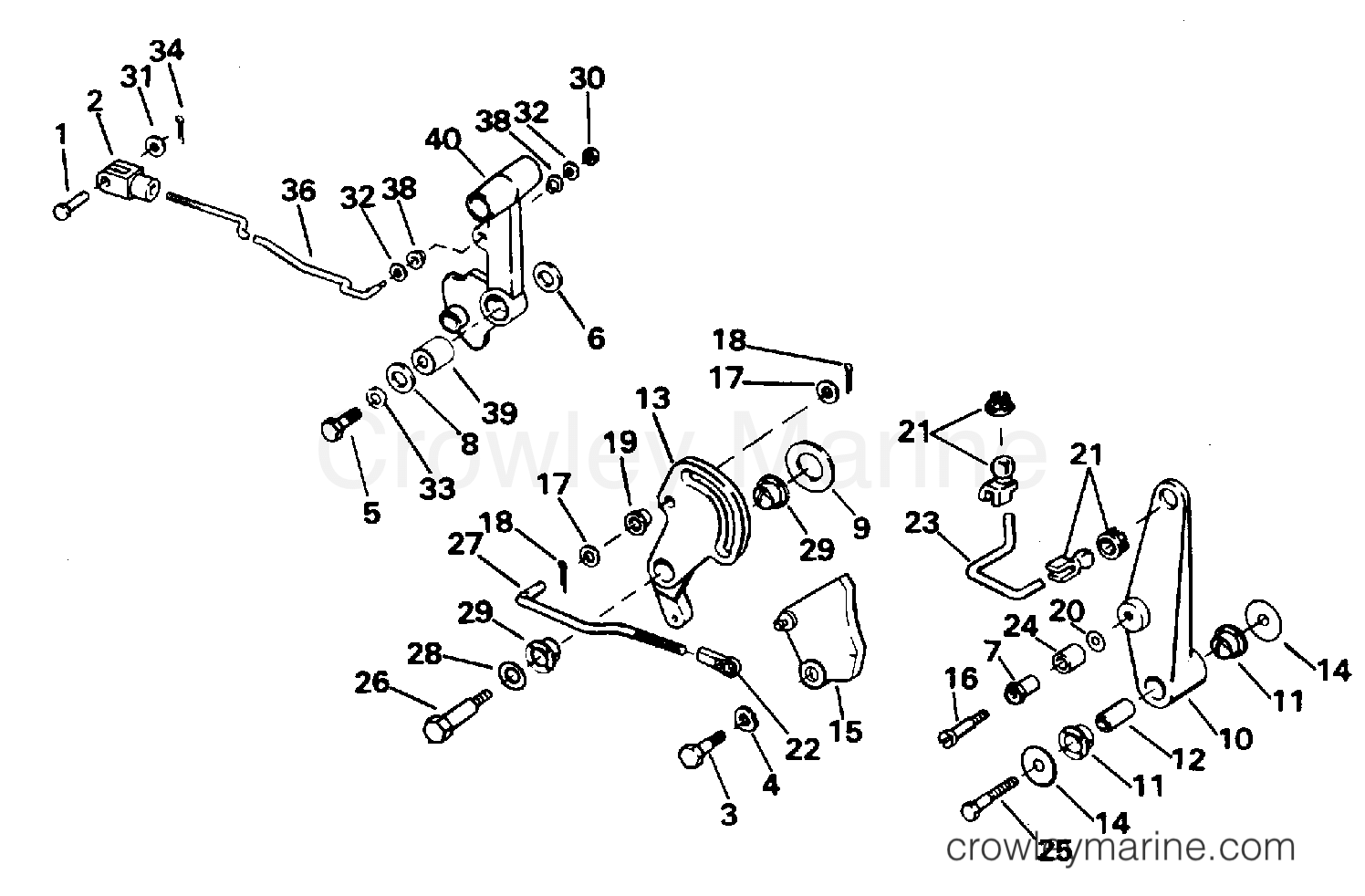 1996 Outboard 65 - SJ65RSYM - SHIFT & THROTTLE LINKAGE