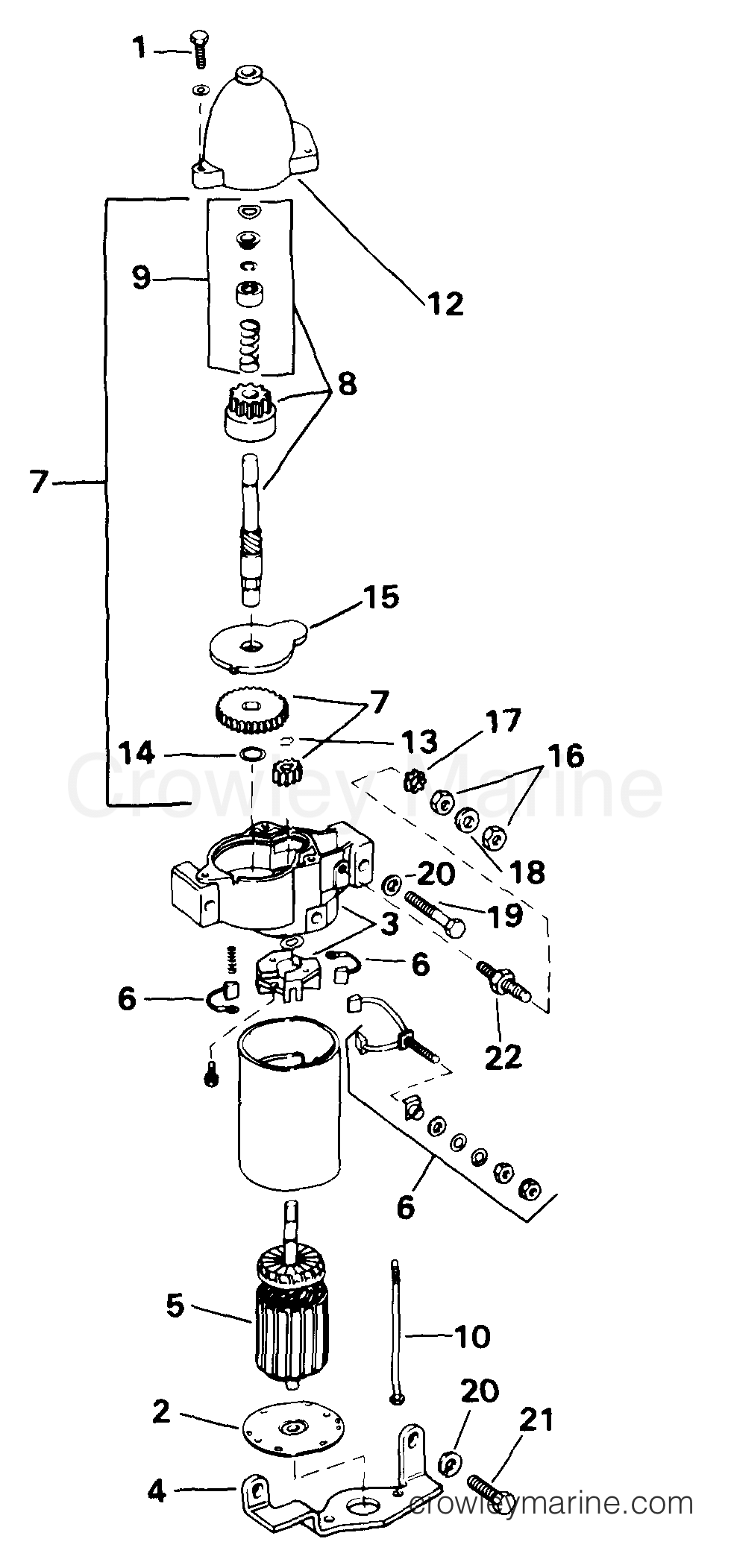 STARTER MOTOR 1999 Outboard 200 BJ200CXEEB Crowley Marine
