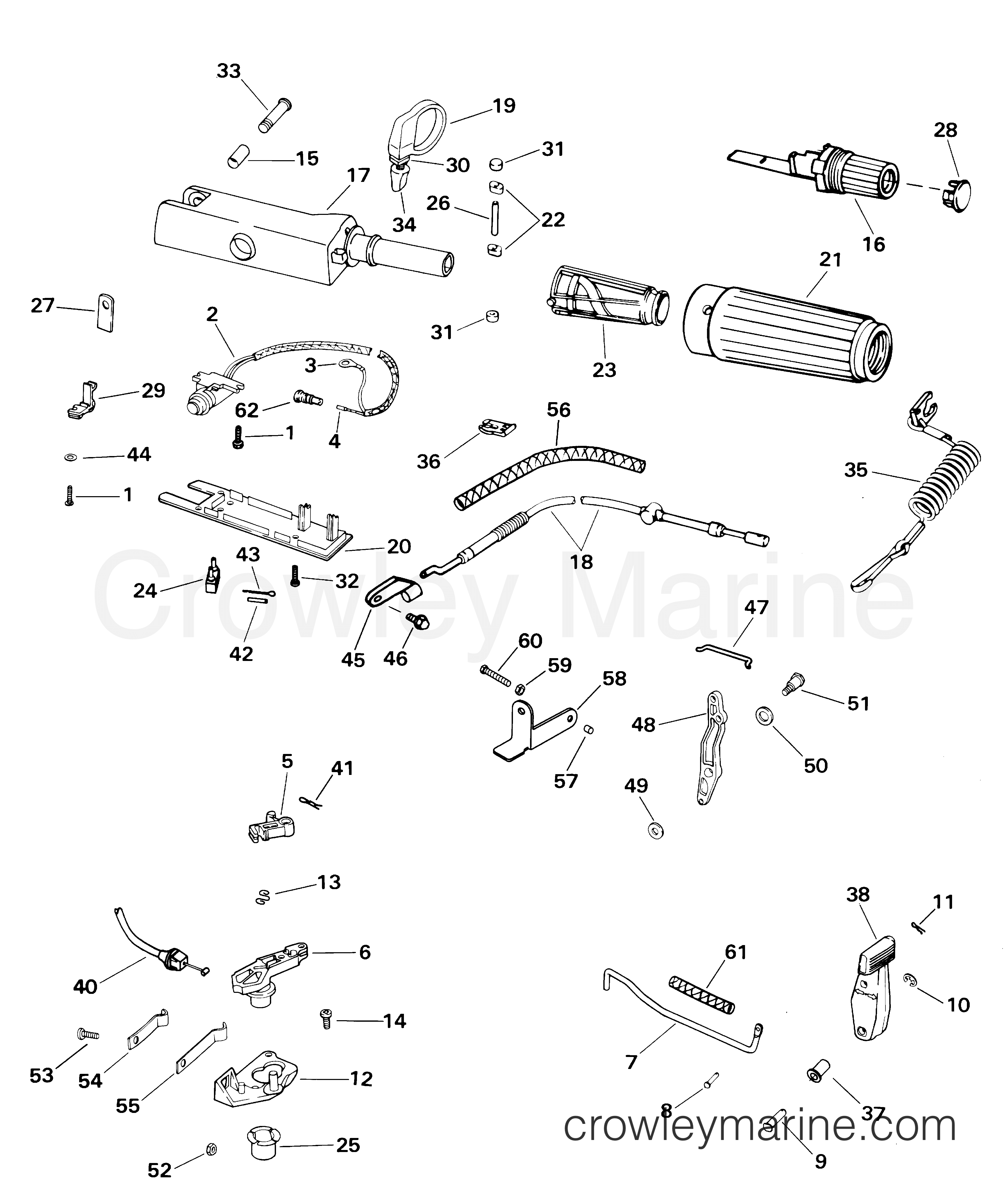 2001 Evinrude Outboards 5 - E5R4SIE STEERING HANDLE section