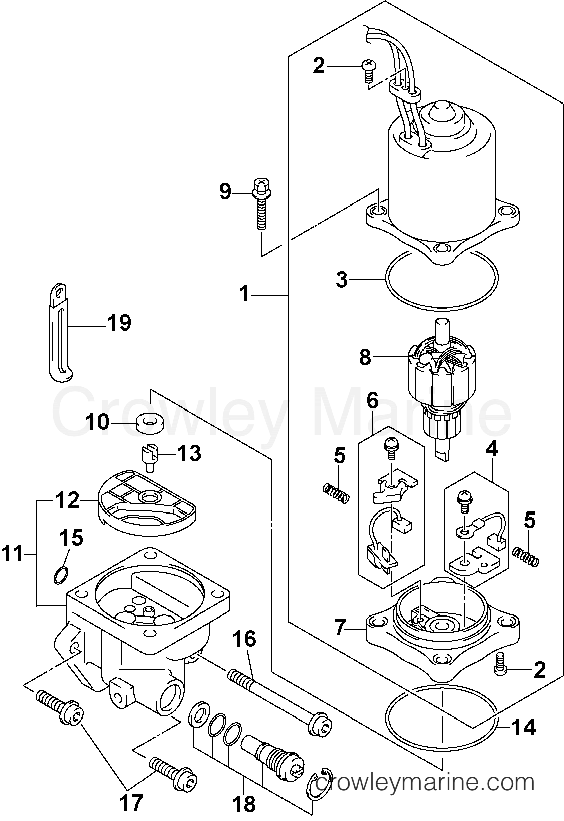 POWER TRIM & TILT ELECTRIC MOTOR 2003 Johnson Outboards 140